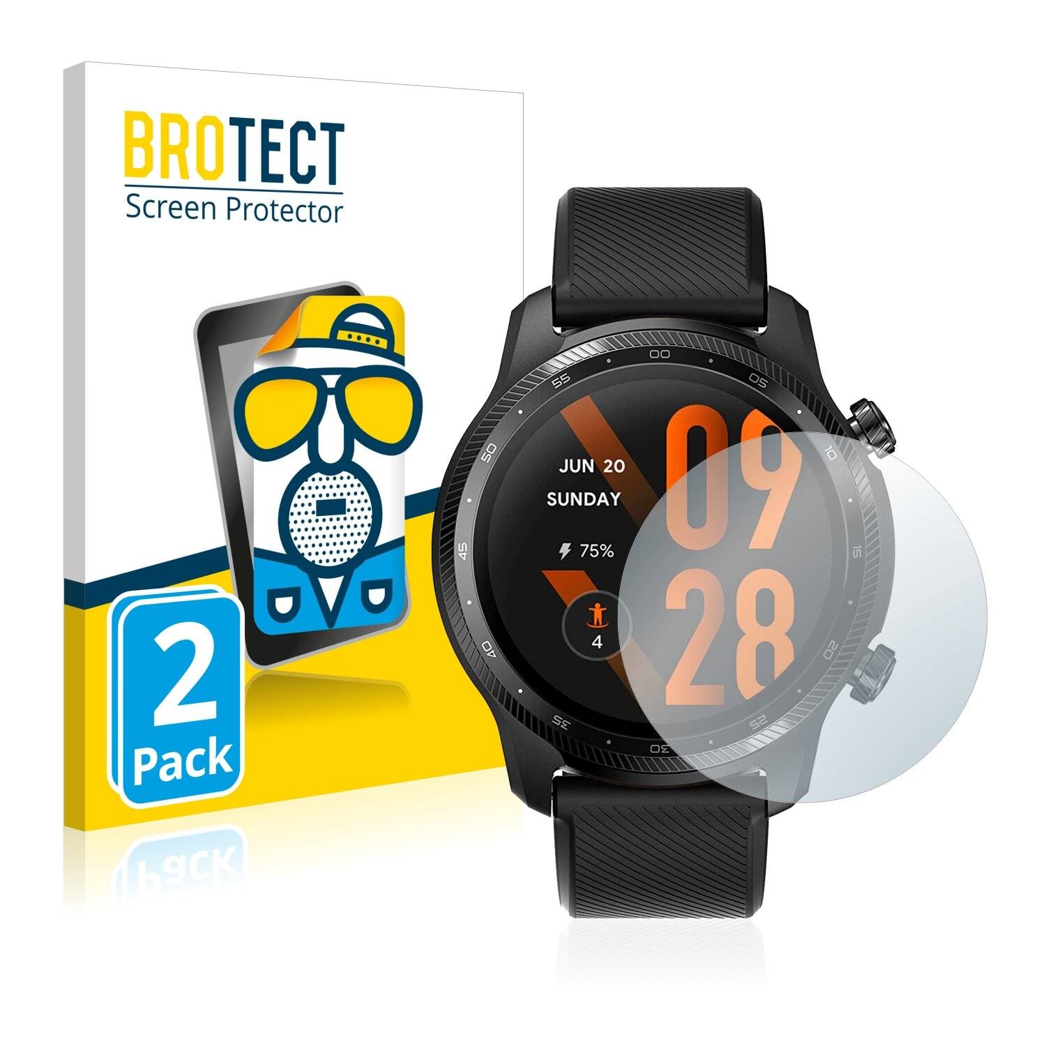 2x BROTECT Matte Displayschutzfolie für Mobvoi Ticwatch Pro 3 Ultra GPS - Entspiegelt,