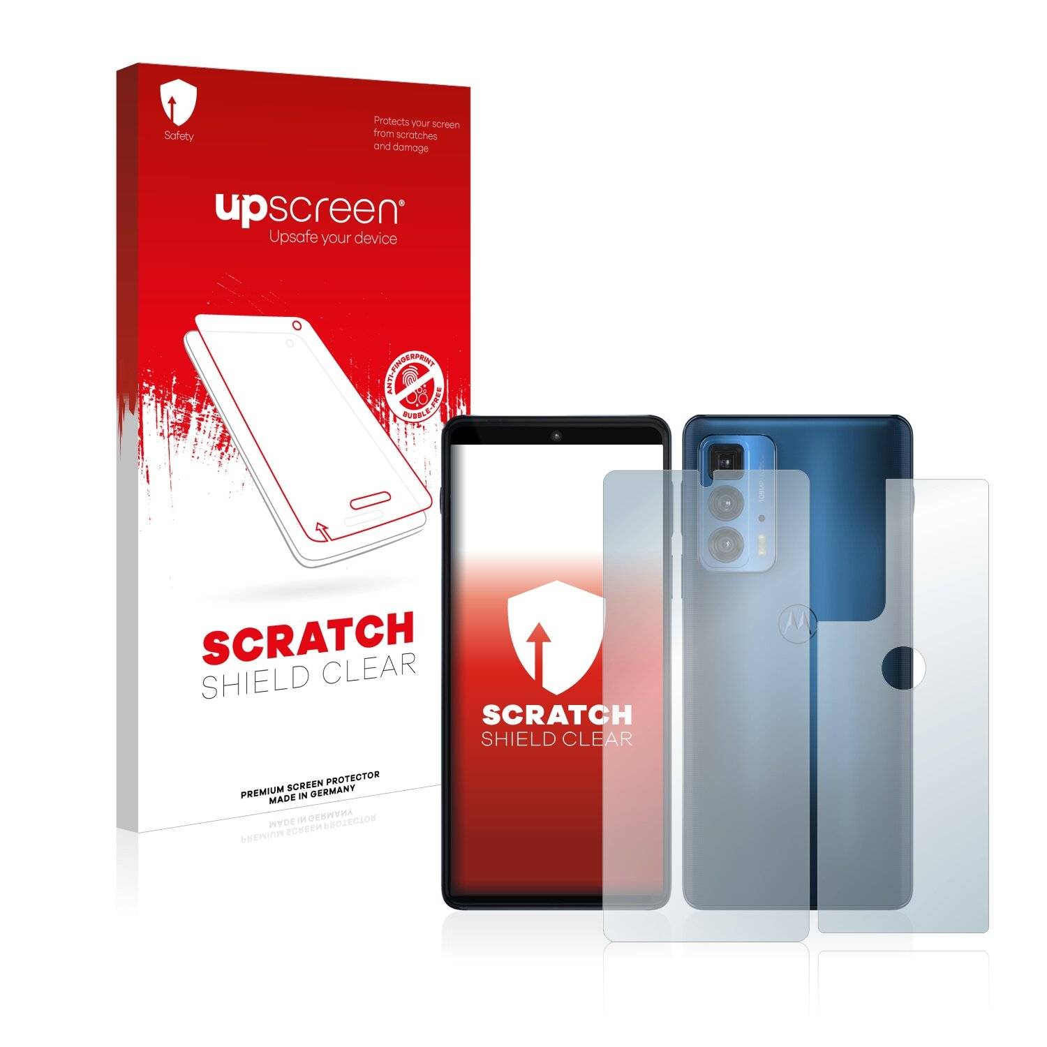 upscreen Scratch Shield Clear Premium Displayschutzfolie für Motorola Edge S Pro (Vorder +