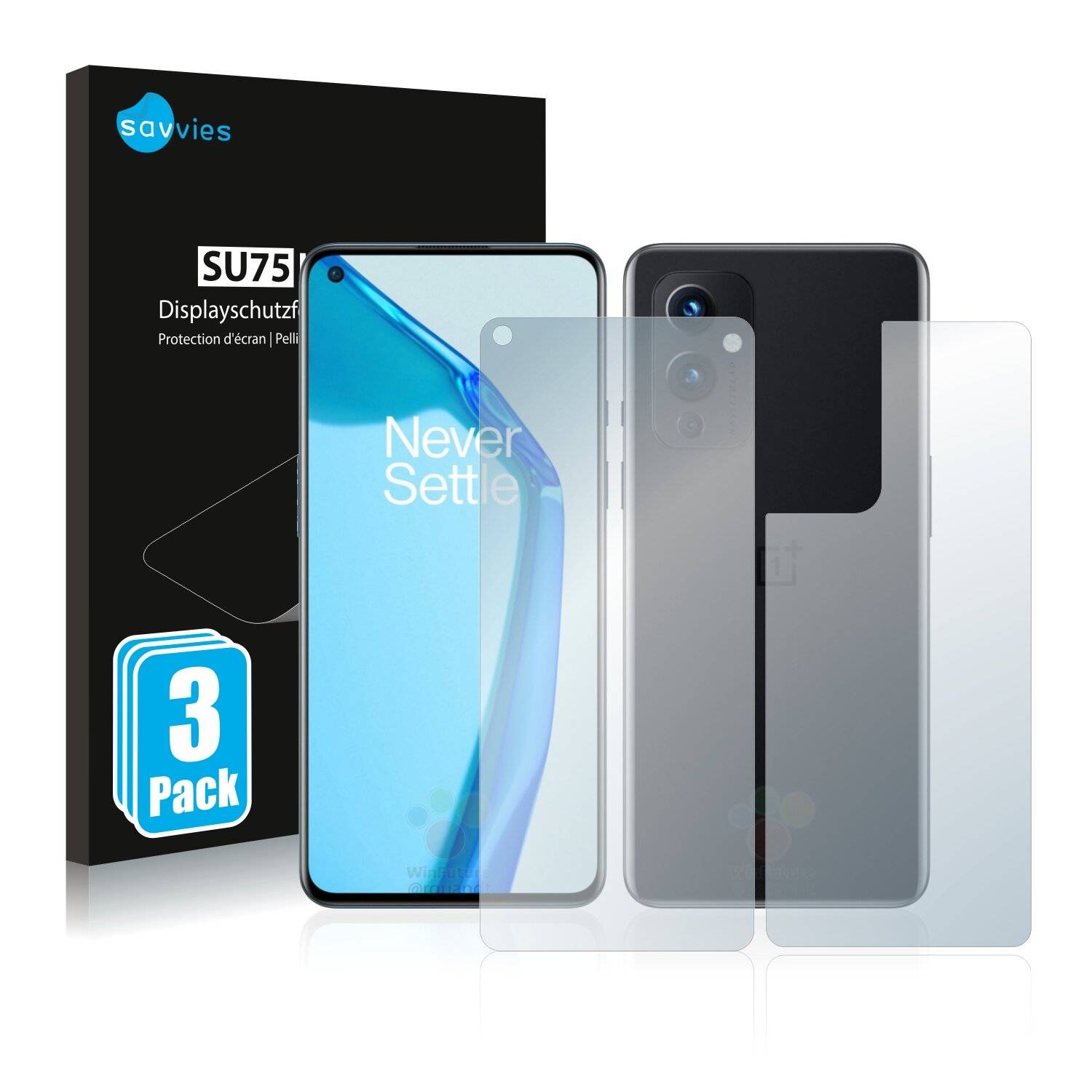 6x Savvies SU75 Displayschutzfolie für OnePlus 9 (Vorder +