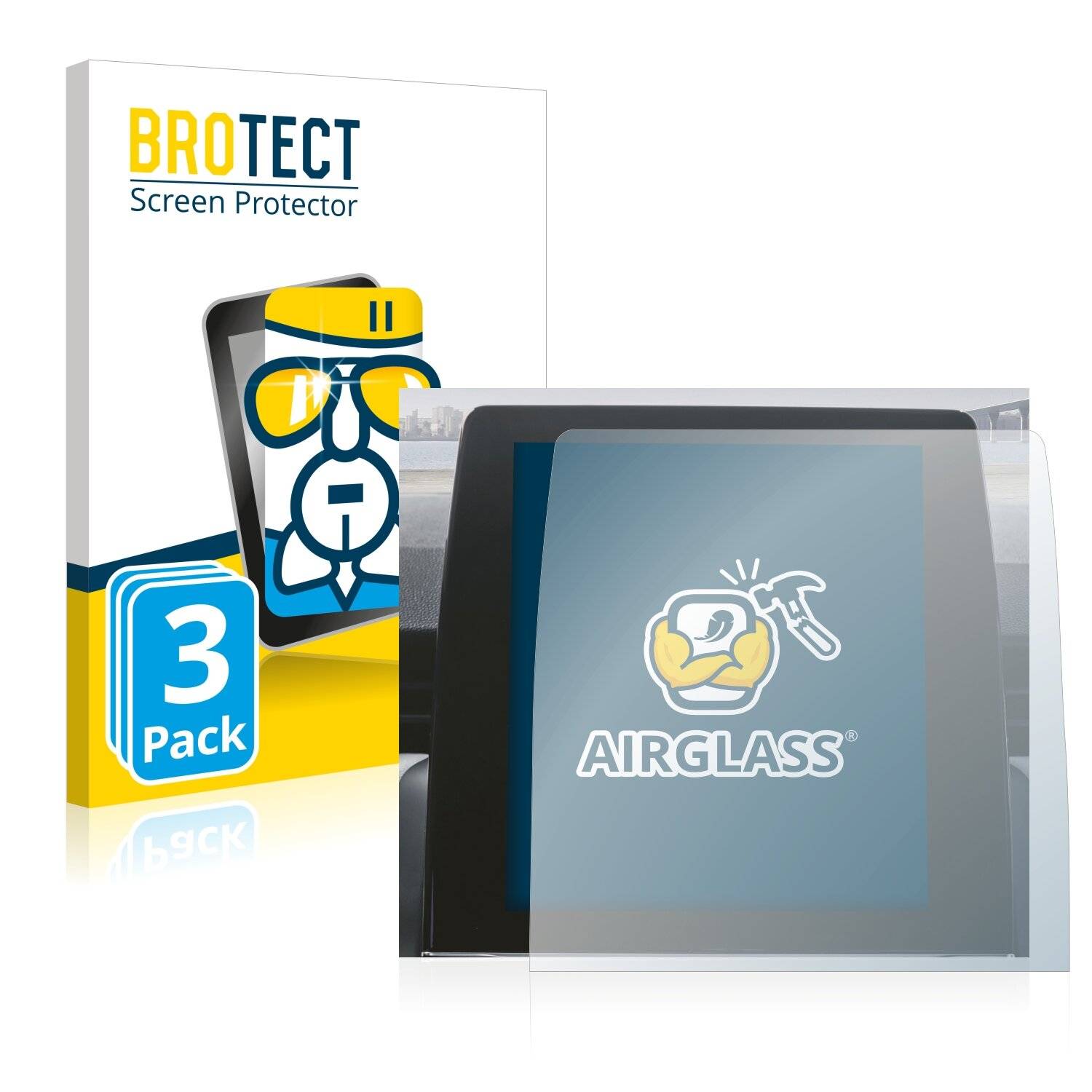 3x BROTECT AirGlass Schutzglas Folie für Renault Zoe 2020 Easy Link