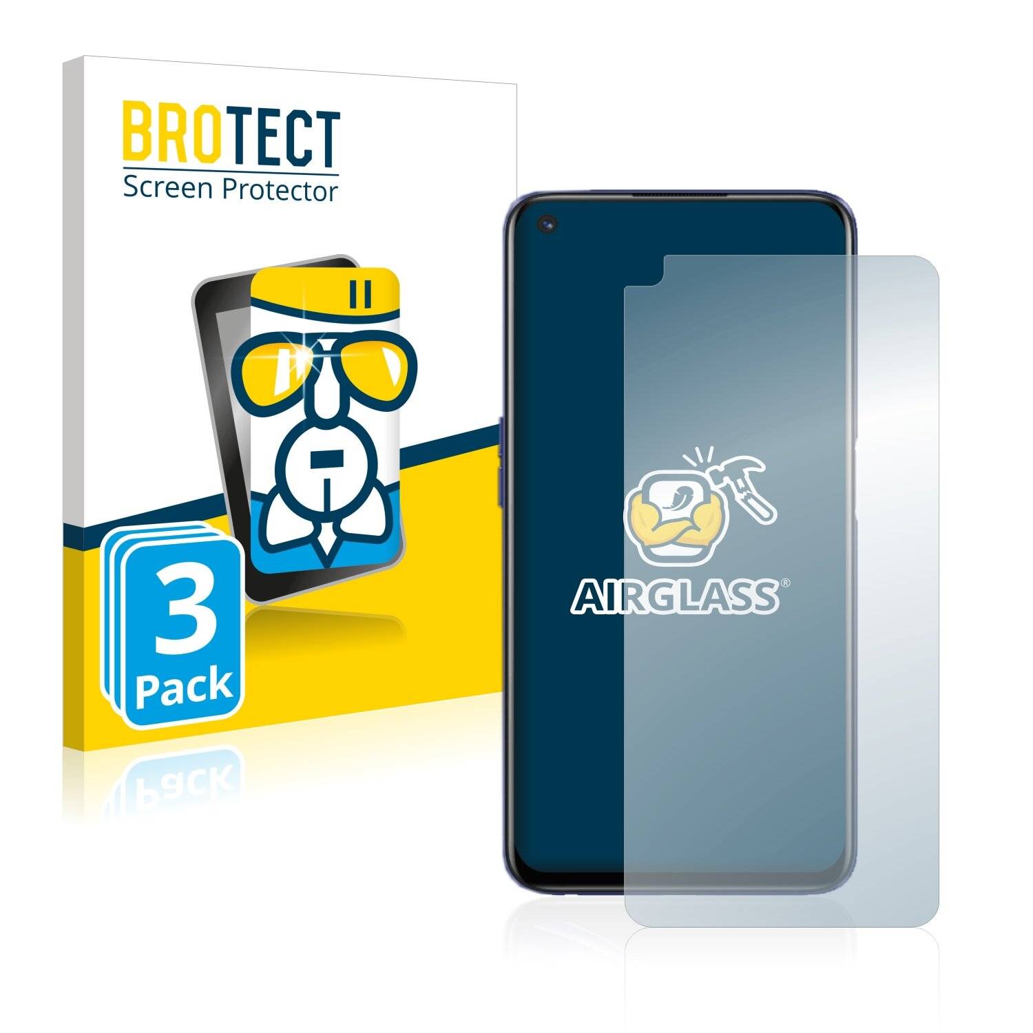 3x BROTECT AirGlass Schutzglas Folie für Realme