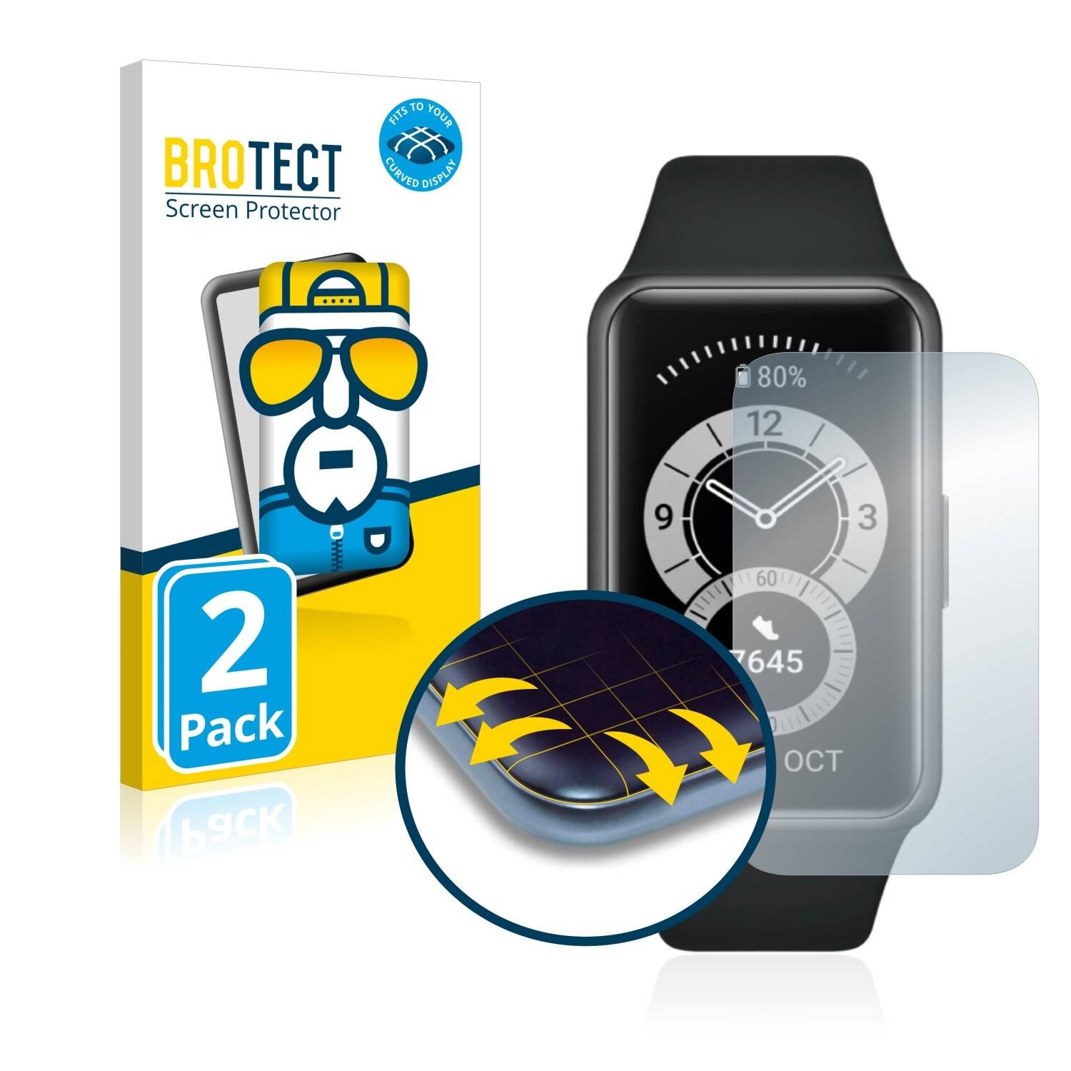 2x BROTECT Flex Full-Cover Displayschutzfolie für Huawei Band
