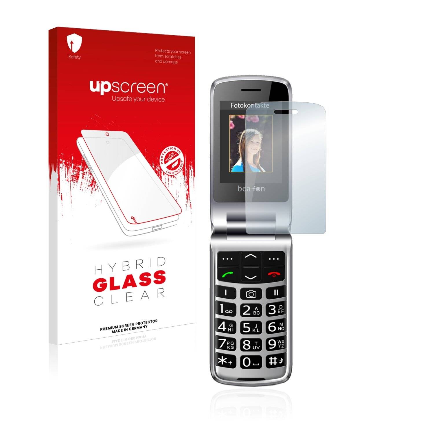 upscreen Hybrid Glass Clear Premium Schutzglas Folie für Beafon SL595 plus (Inneres