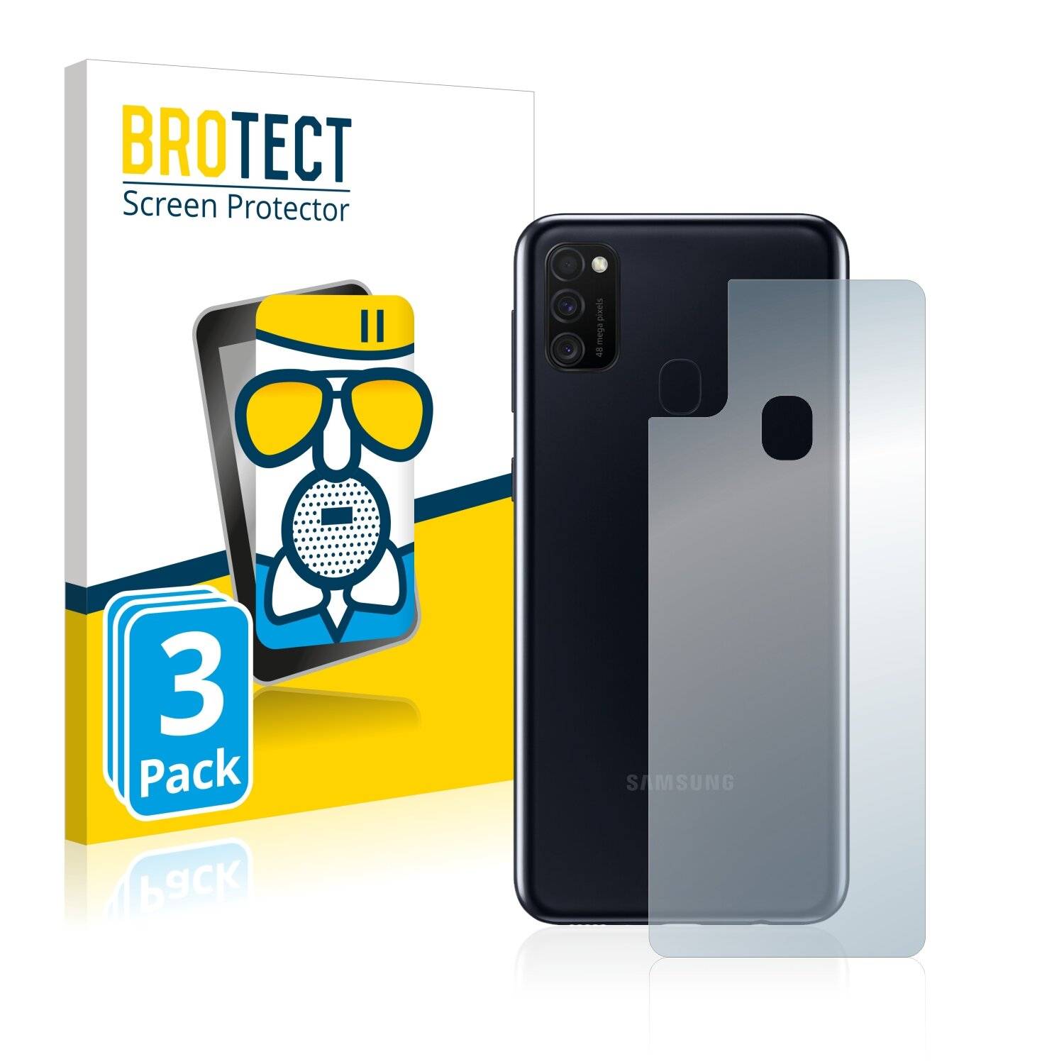 3x BROTECT AirGlass Matte Schutzglas Folie für Samsung Galaxy M21 2021