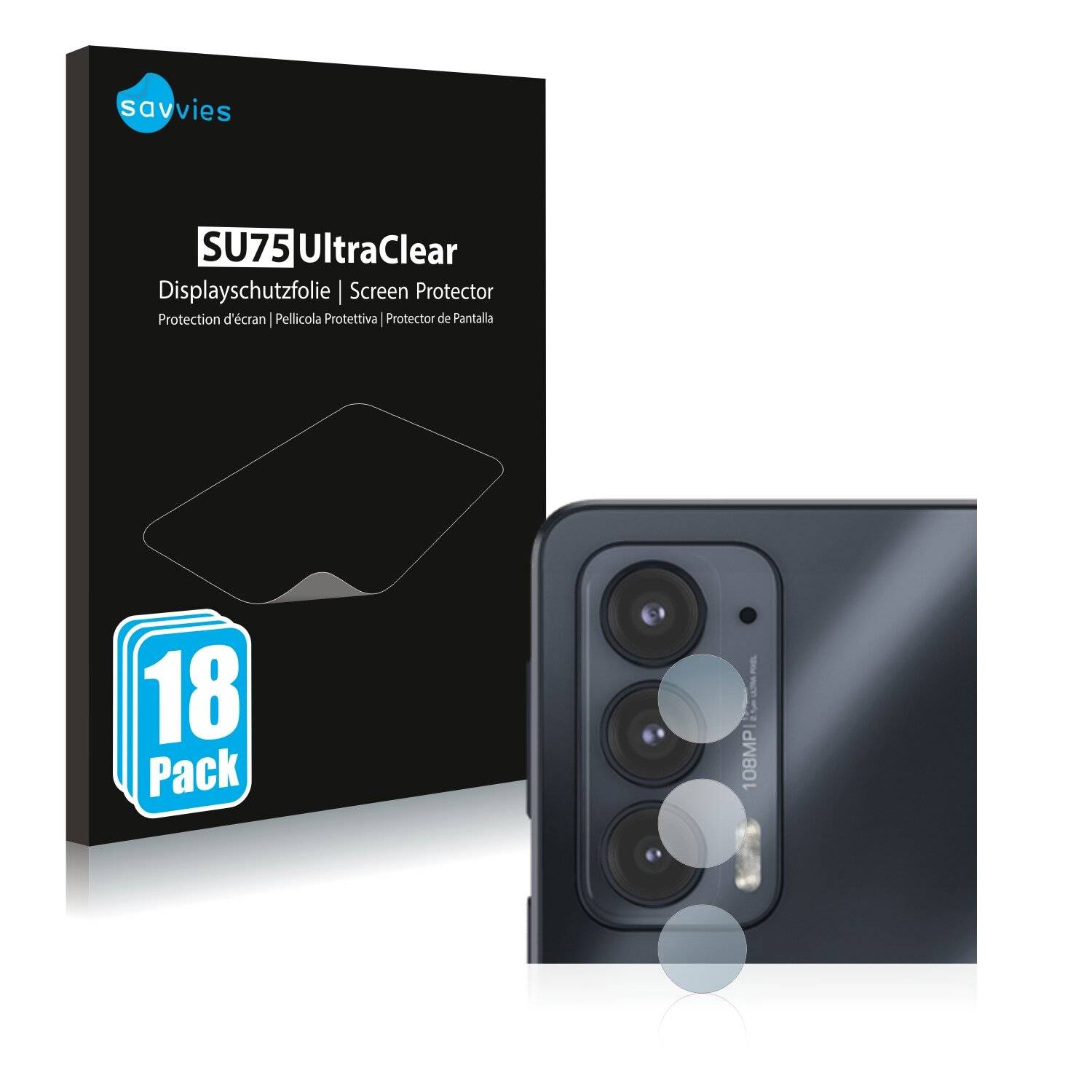 18x Savvies SU75 Displayschutzfolie für Motorola Edge 20 (NUR