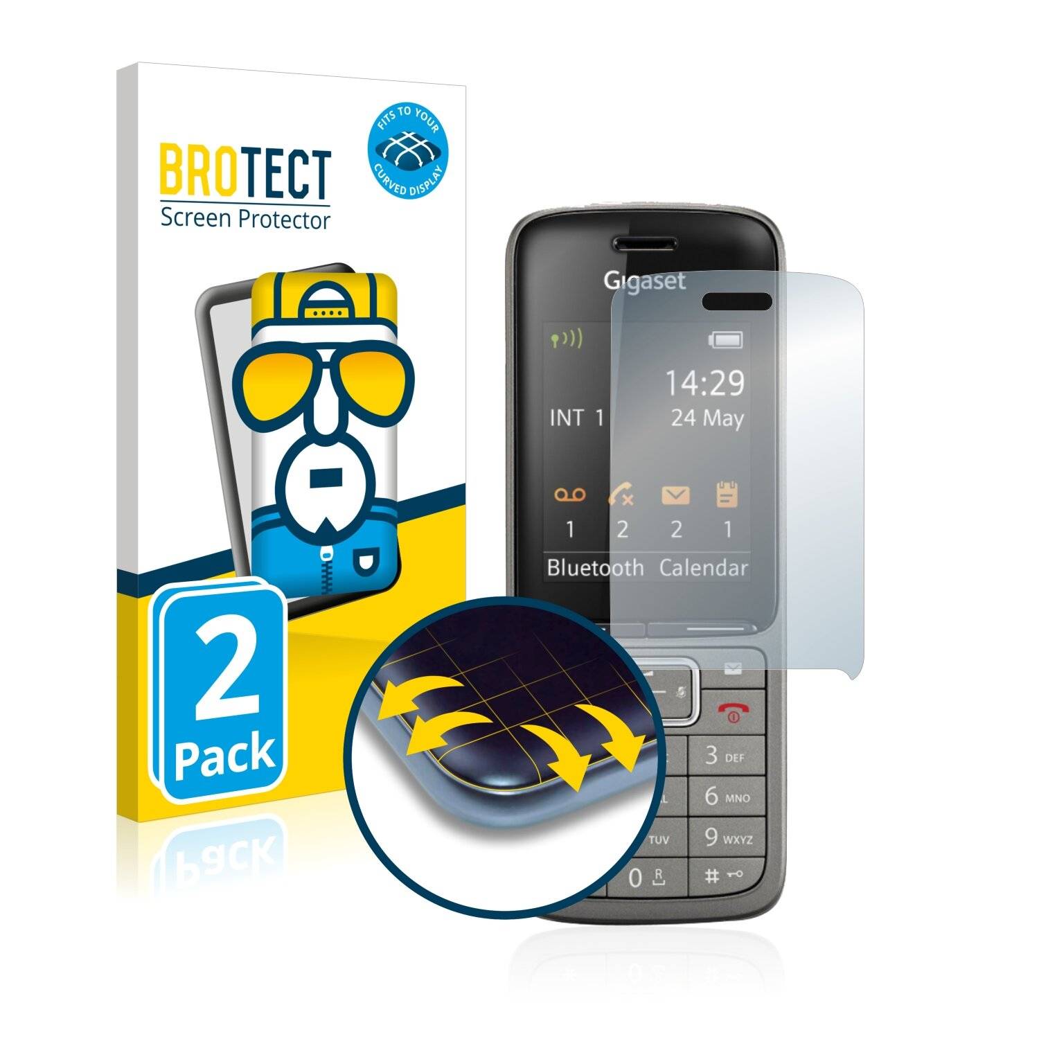 2x BROTECT Flex Full-Cover Displayschutzfolie für Gigaset SL750H