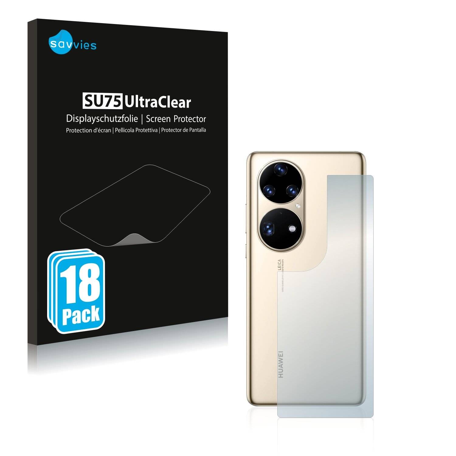 18x Savvies SU75 Displayschutzfolie für Huawei P50 Pro