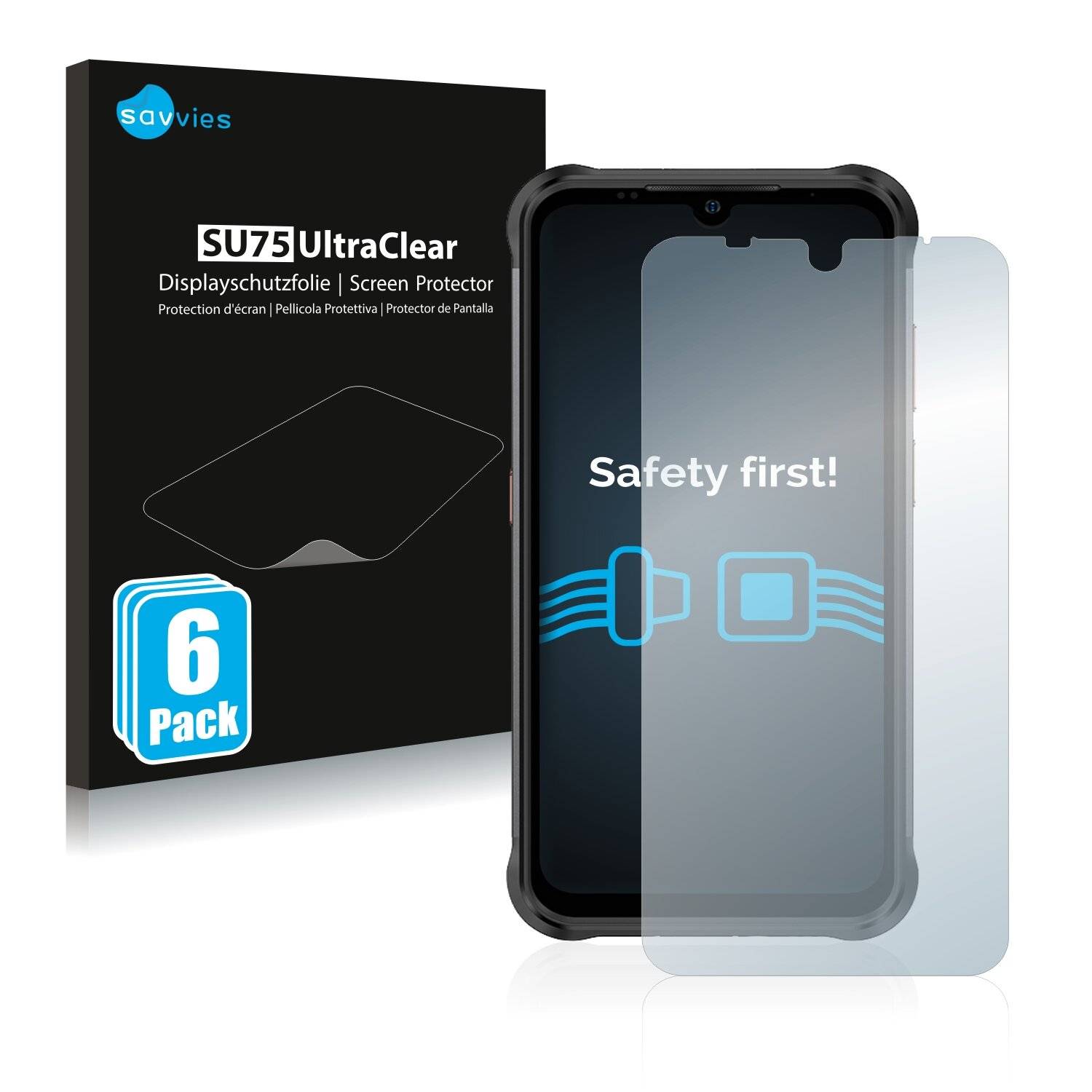 6x Savvies SU75 Displayschutzfolie für Ulefone Power Armor