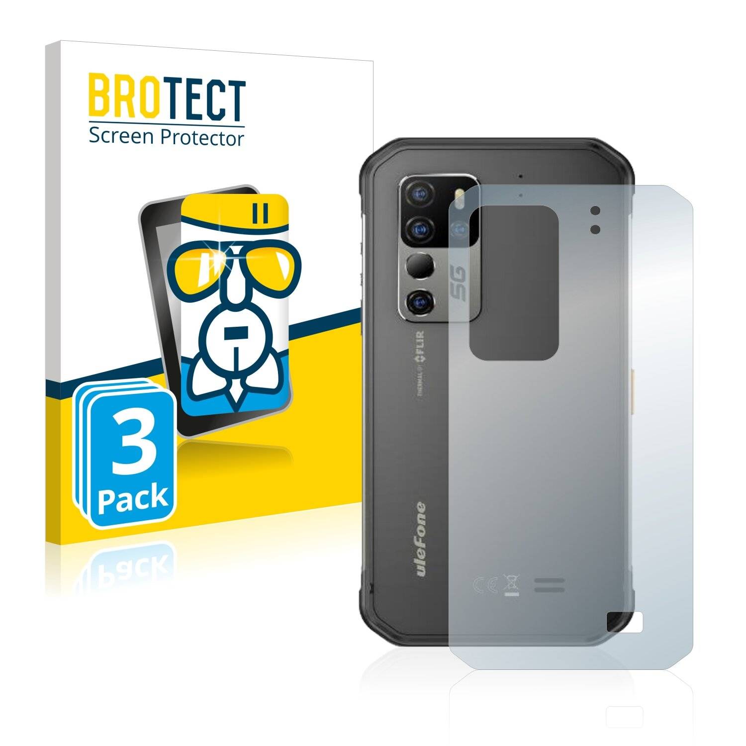 3x BROTECT AirGlass Schutzglas Folie für Ulefone Armor 11T 5G