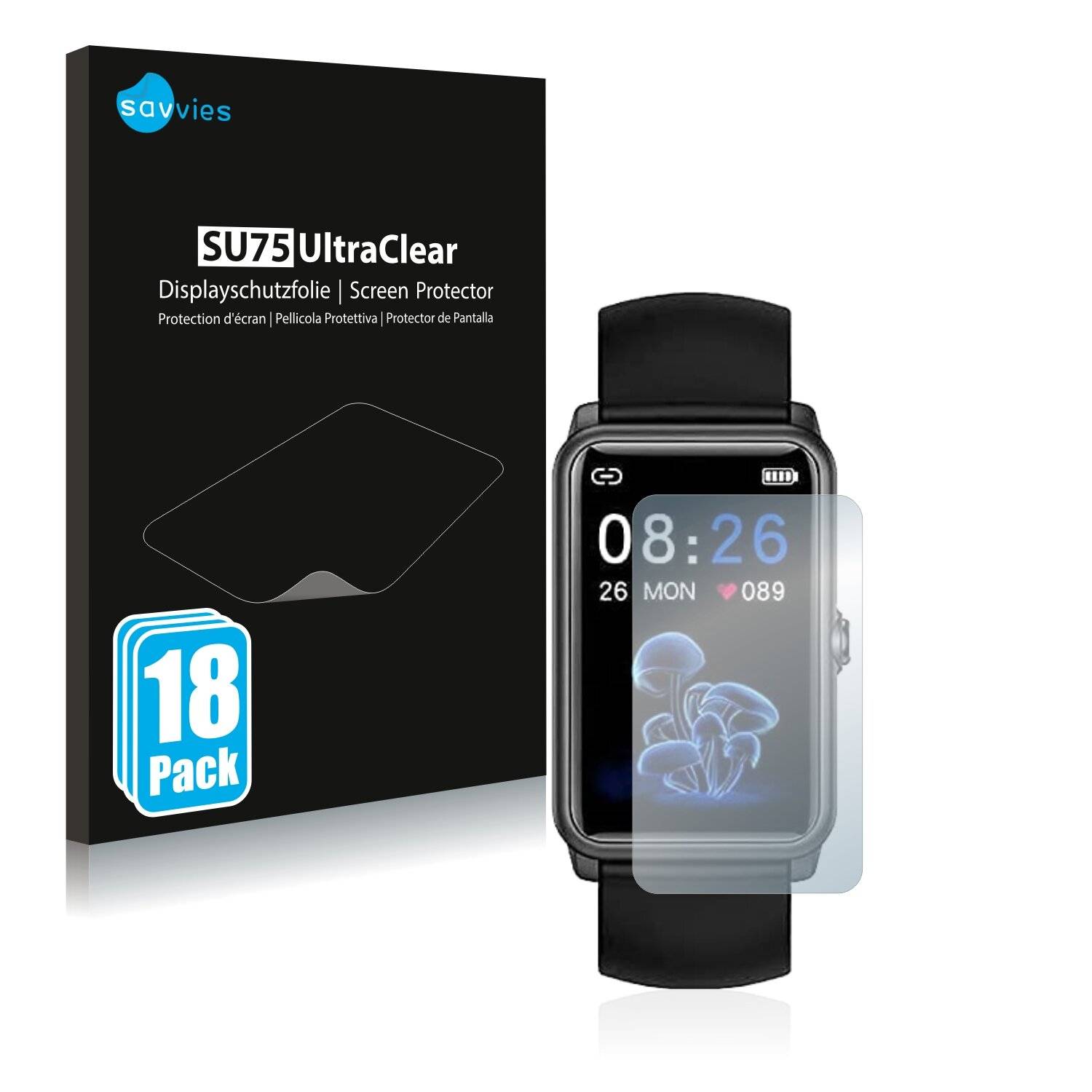 18x Savvies SU75 Displayschutzfolie für Jpantech Fitness