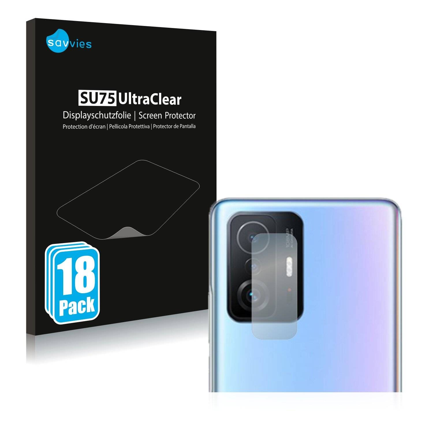 18x Savvies SU75 Displayschutzfolie für Xiaomi 11T (NUR