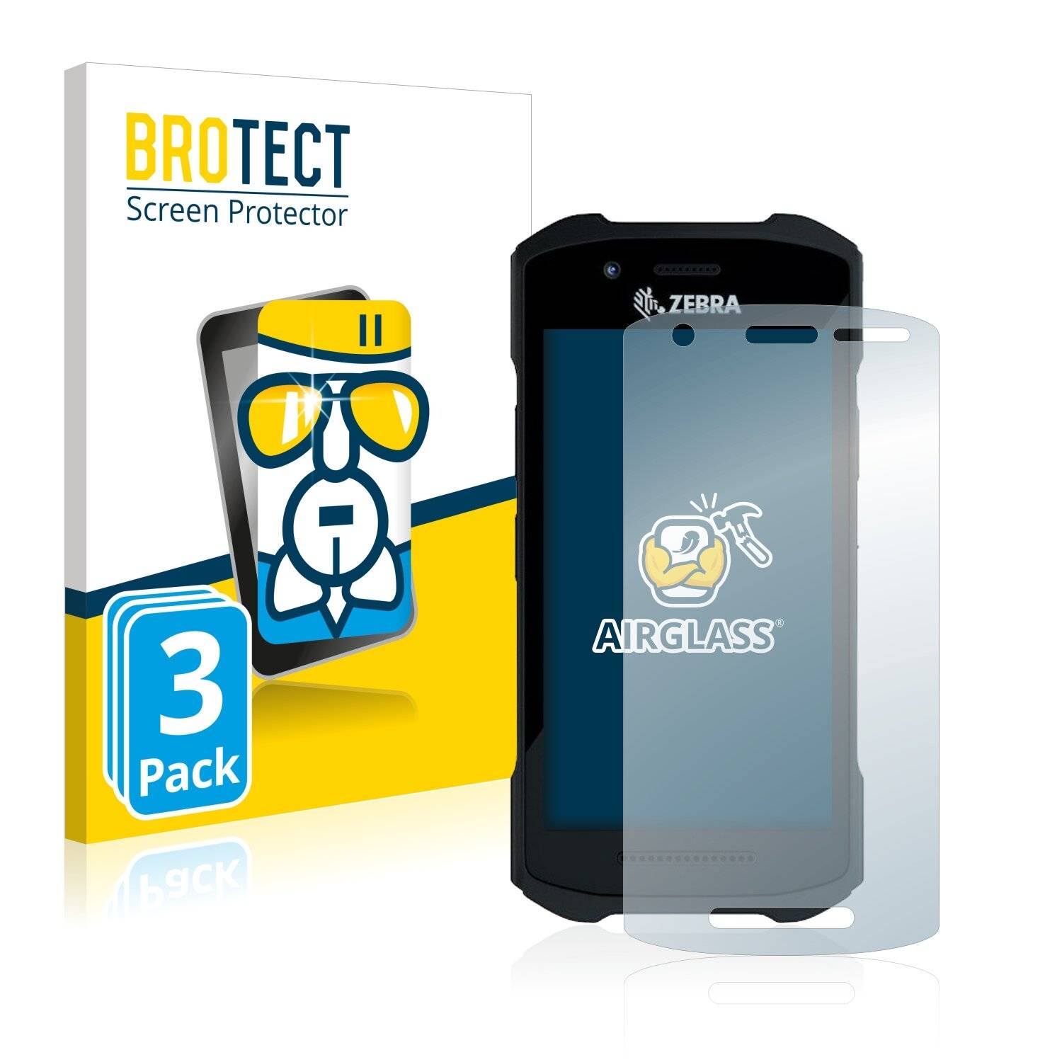 3x BROTECT AirGlass Schutzglas Folie für Zebra