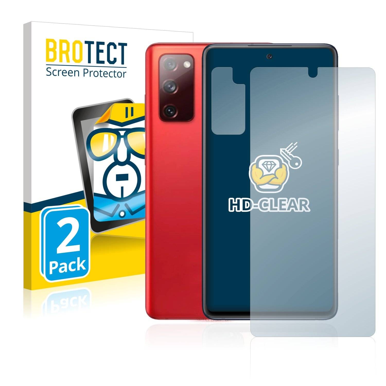 2x BROTECT HD-Clear Displayschutzfolie für Samsung Galaxy S20 FE (Vorderseite +