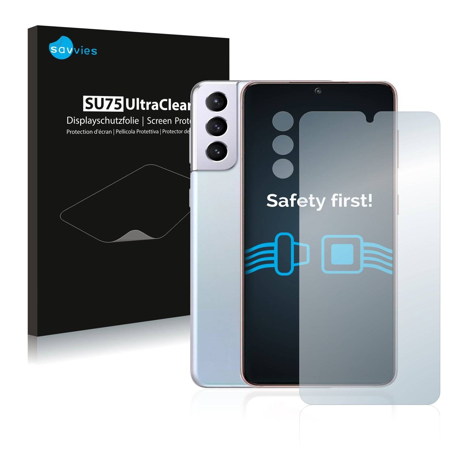 18x Savvies SU75 Displayschutzfolie für Samsung Galaxy S21 (Vorderseite +