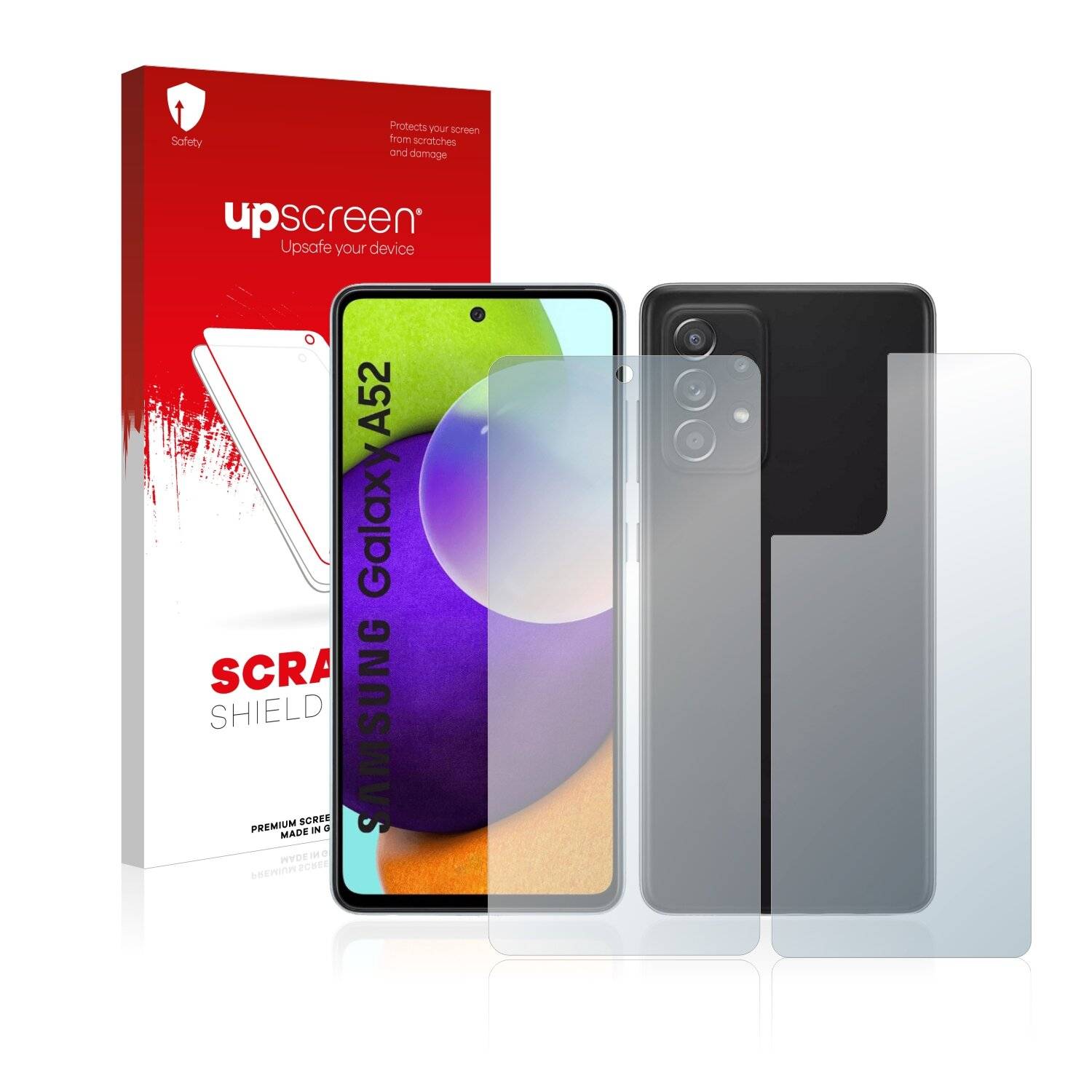 upscreen Scratch Shield Clear Premium Displayschutzfolie für Samsung Galaxy A52 (Vorder +