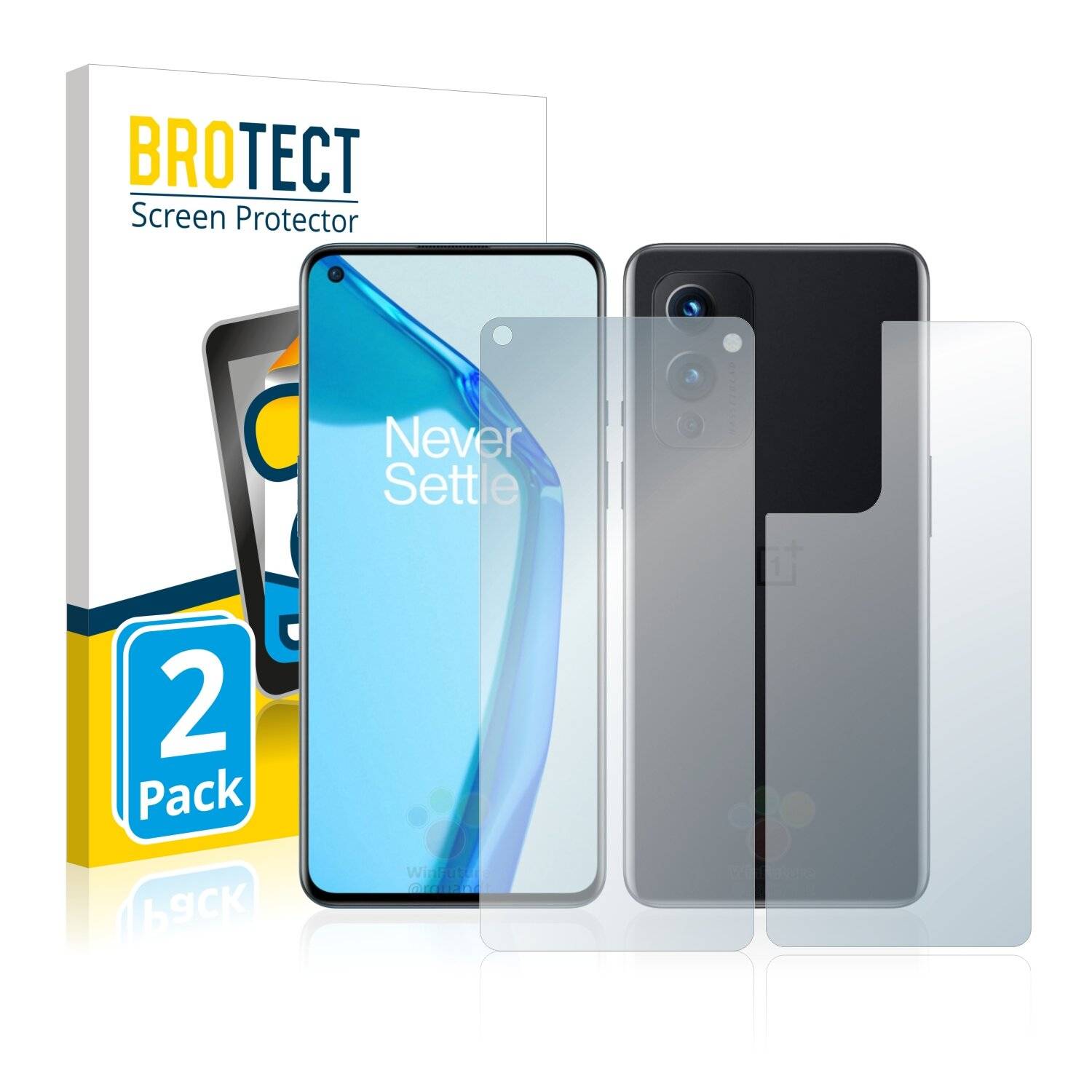 2x BROTECT Matte Displayschutzfolie für OnePlus 9 (Vorder + Rückseite) - Entspiegelt,