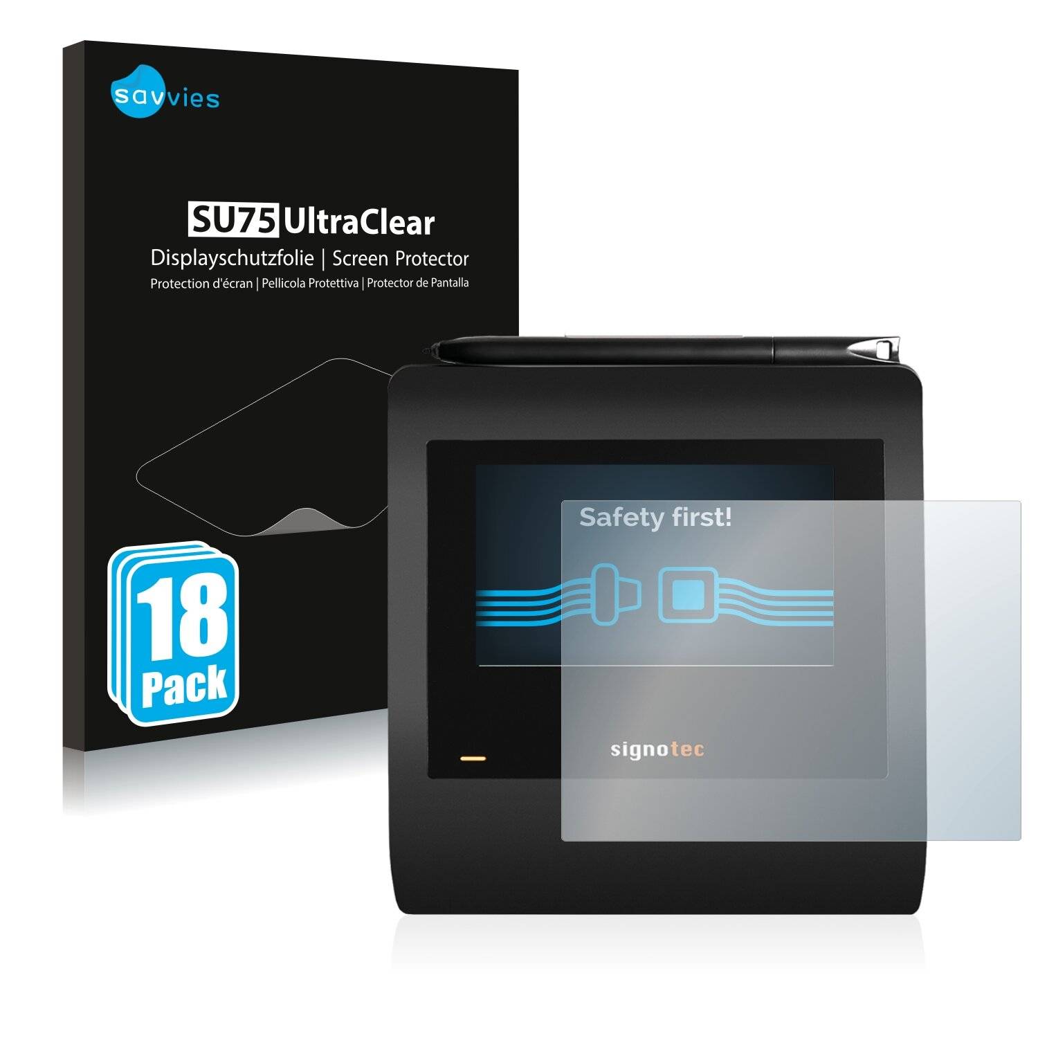 18x Savvies SU75 Displayschutzfolie für Signotec