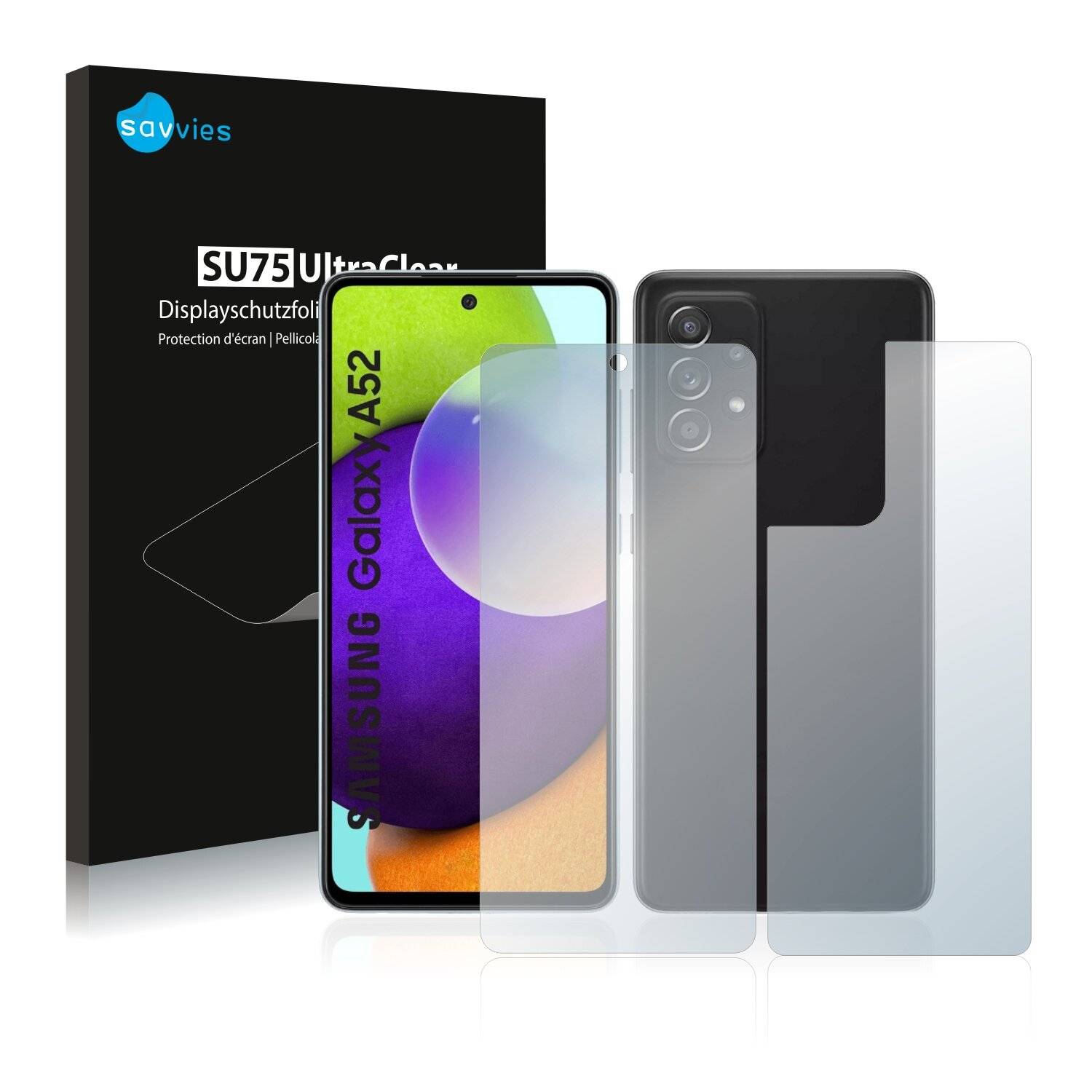 18x Savvies SU75 Displayschutzfolie für Samsung Galaxy A52 5G (Vorder +