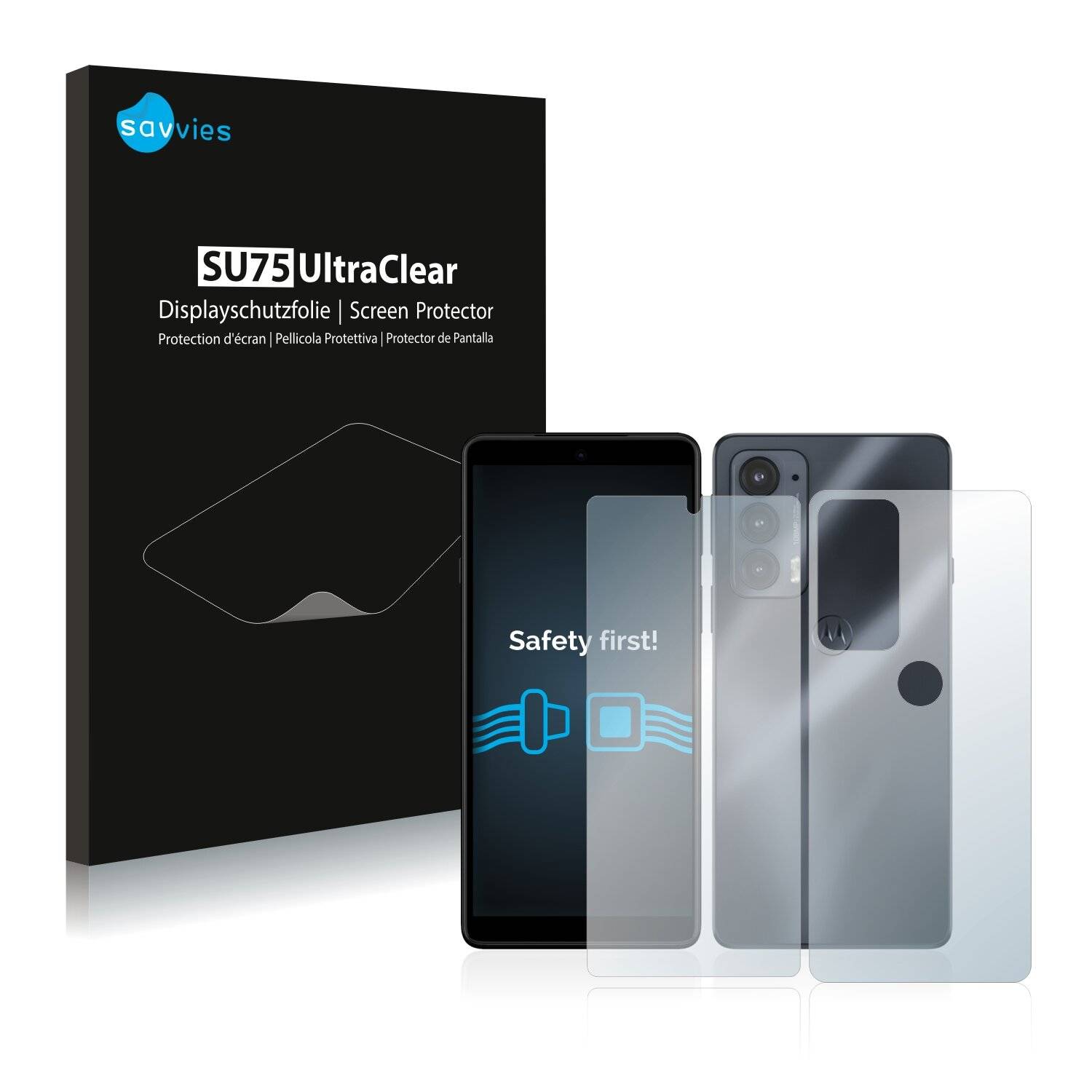 18x Savvies SU75 Displayschutzfolie für Motorola Edge 20 (Vorder +