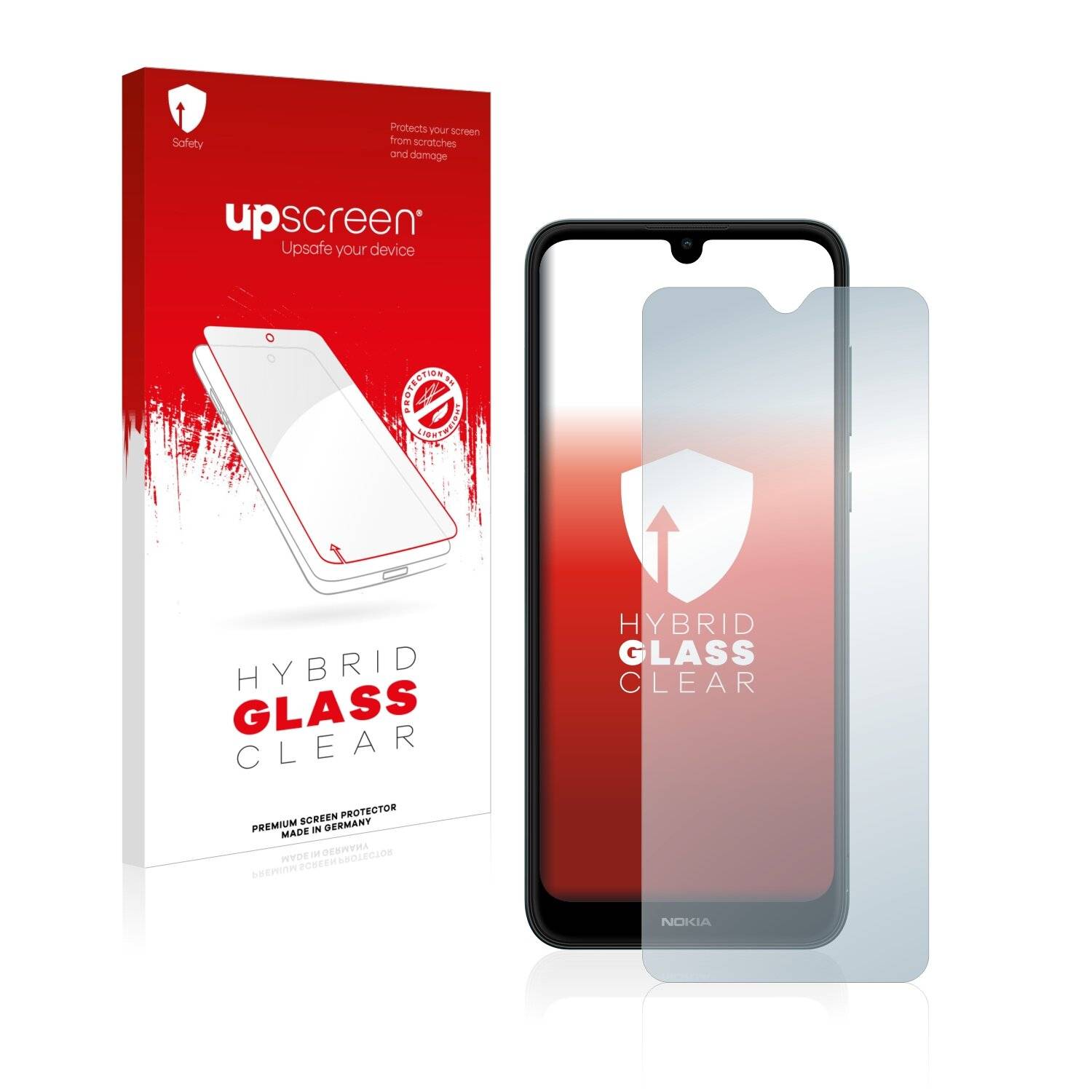 upscreen Hybrid Glass Clear Premium Schutzglas Folie für Nokia