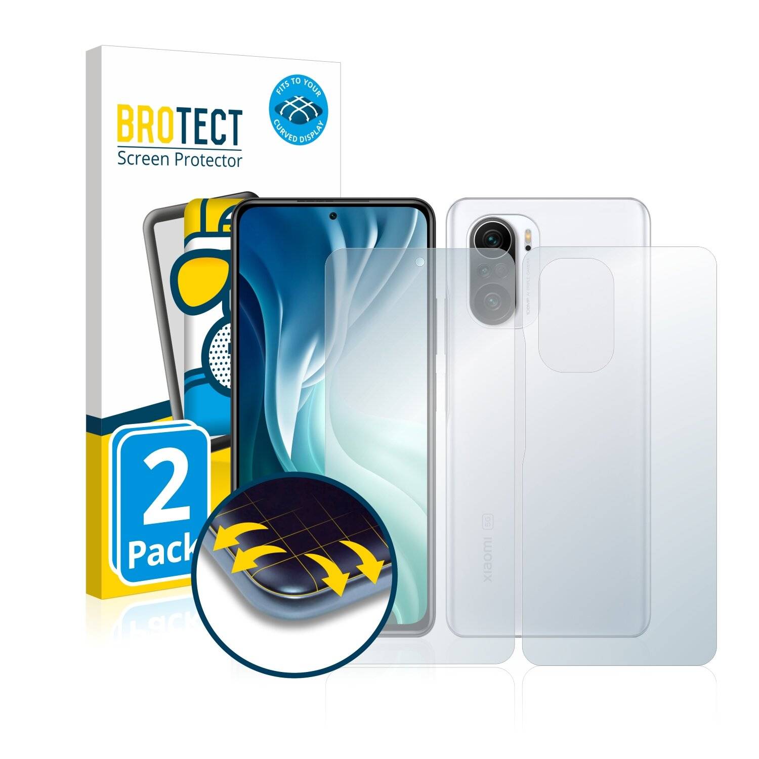 2x BROTECT Flex Matte Full-Cover Displayschutzfolie für Xiaomi Mi 11X (Vorder +