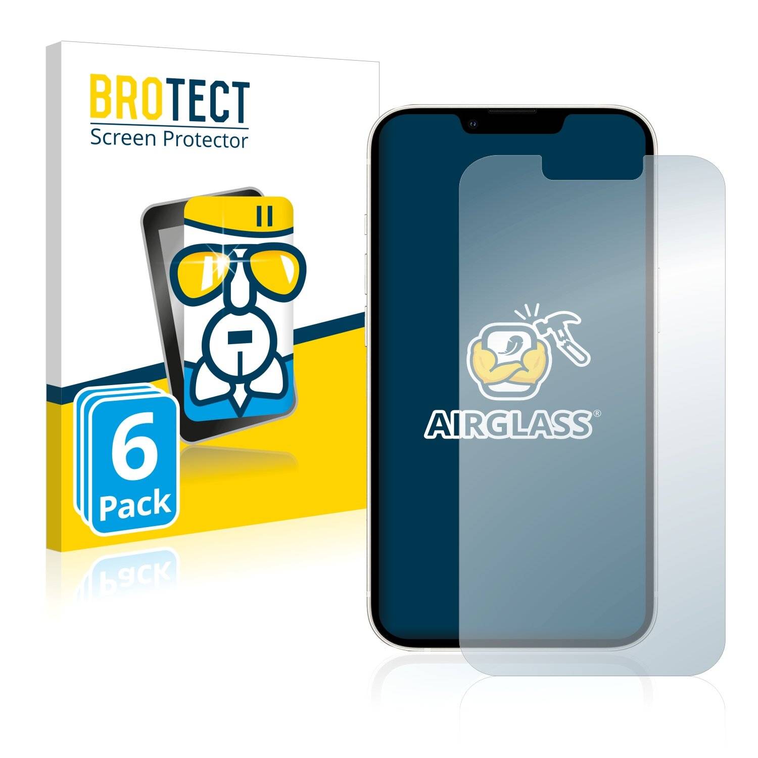 6x BROTECT AirGlass Schutzglas Folie für Apple iPhone