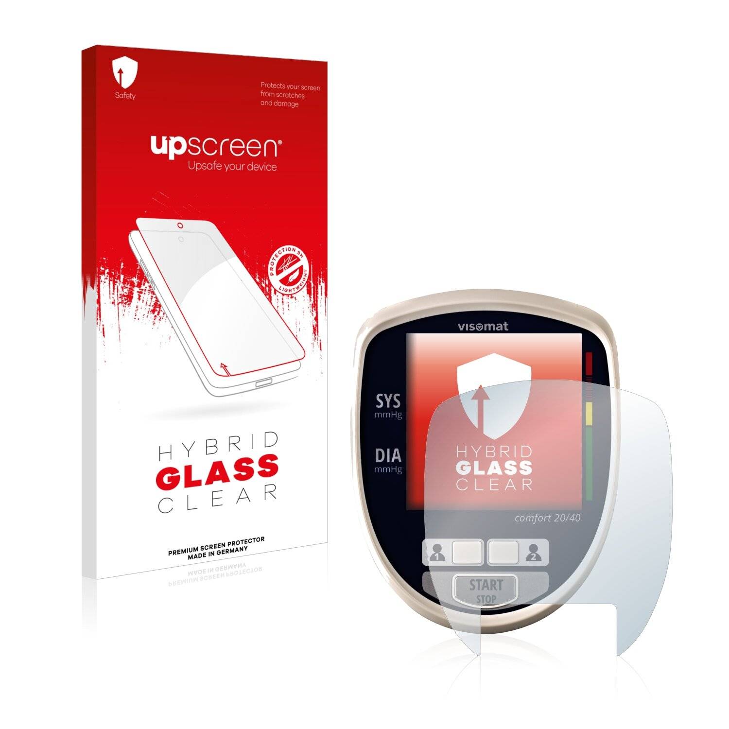 upscreen Hybrid Glass Clear Premium Schutzglas Folie für Visomat Comfort