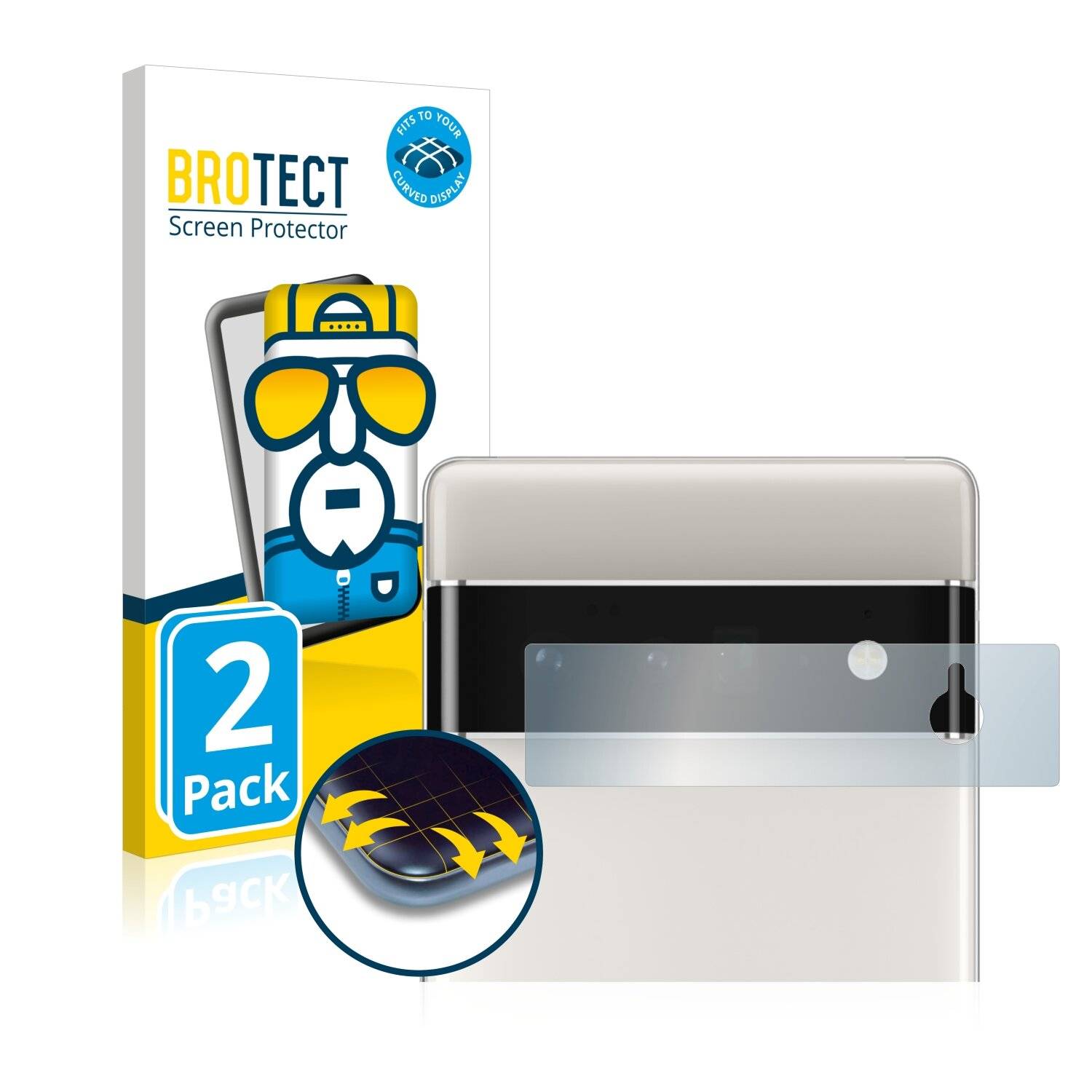 2x BROTECT Flex Full-Cover Displayschutzfolie für Google Pixel 6 Pro (NUR