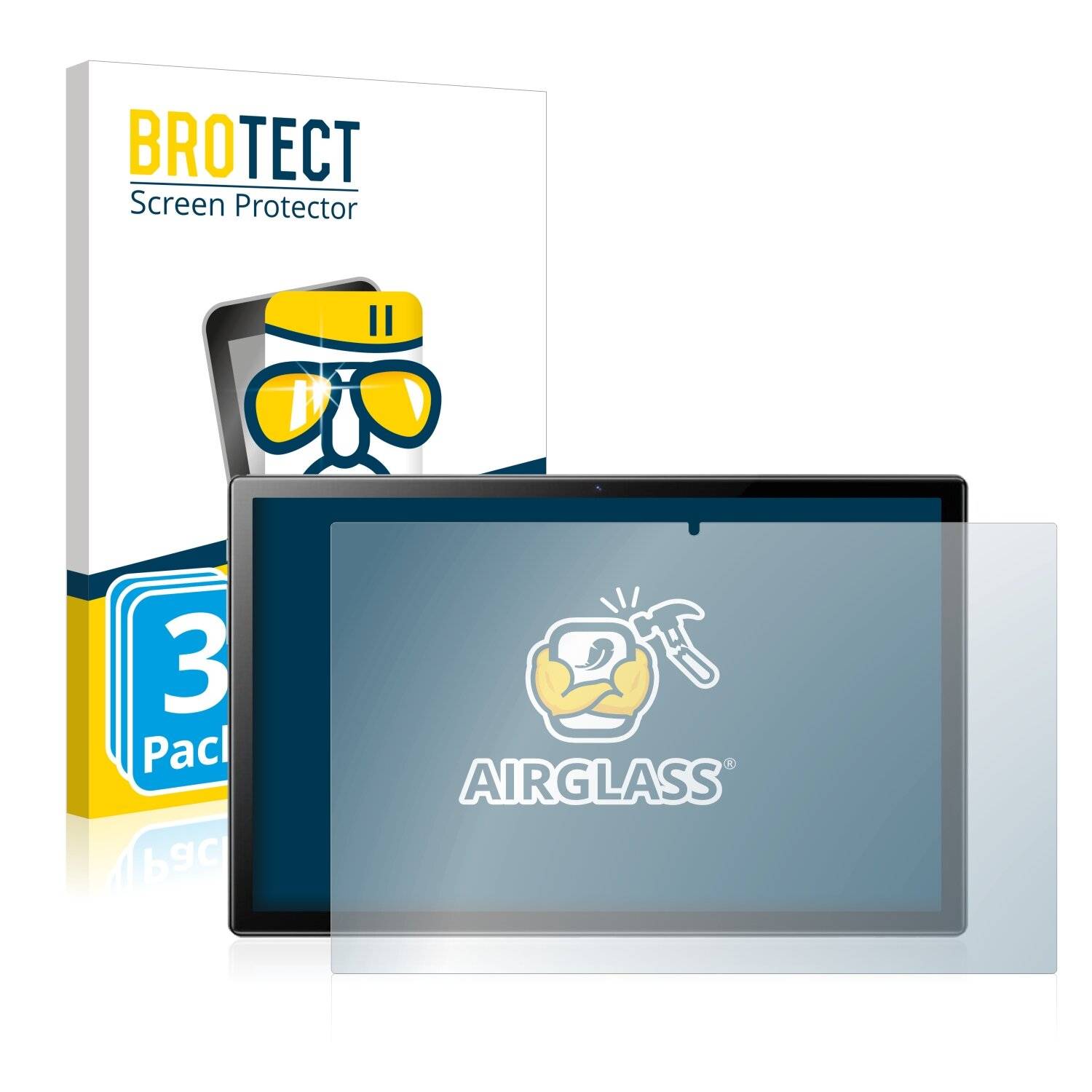 3x BROTECT AirGlass Schutzglas Folie für Blackview Oscal Pad