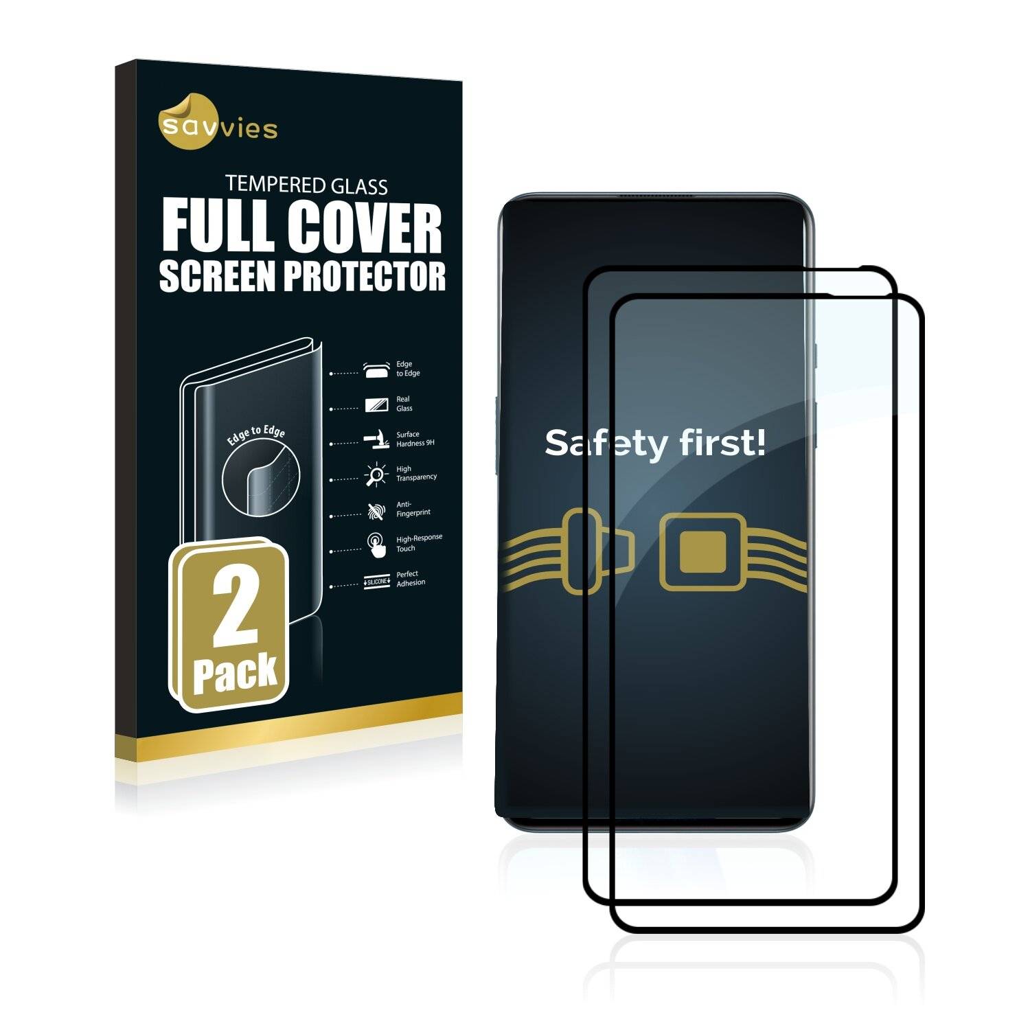 2x Savvies Xtreme Glass 2.5D Full Cover Schutzglas für OnePlus 9
