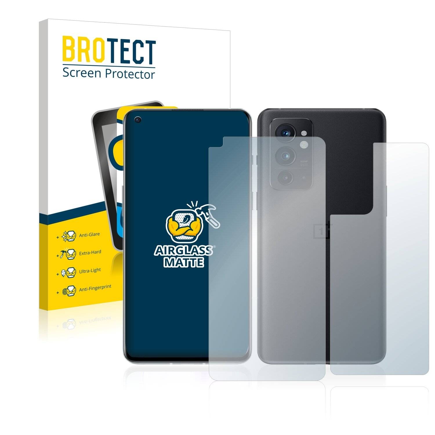 BROTECT AirGlass Matte Schutzglas Folie für OnePlus 9RT 5G (Vorder +