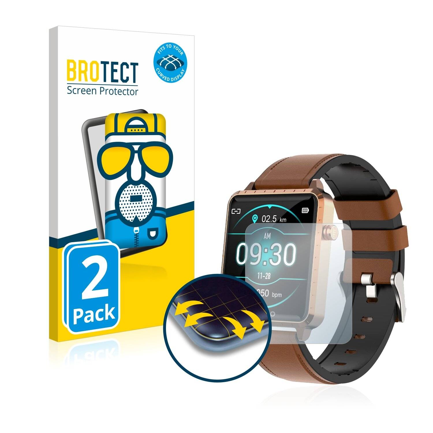 2x BROTECT Flex Matte Full-Cover Displayschutzfolie für Maxtop