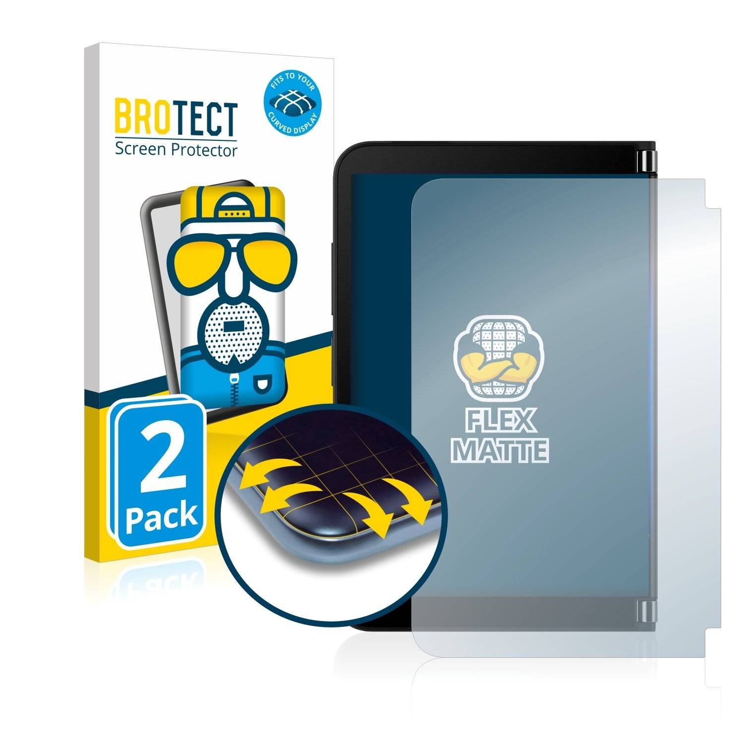 2x BROTECT Flex Matte Full-Cover Displayschutzfolie für Microsoft Surface Duo