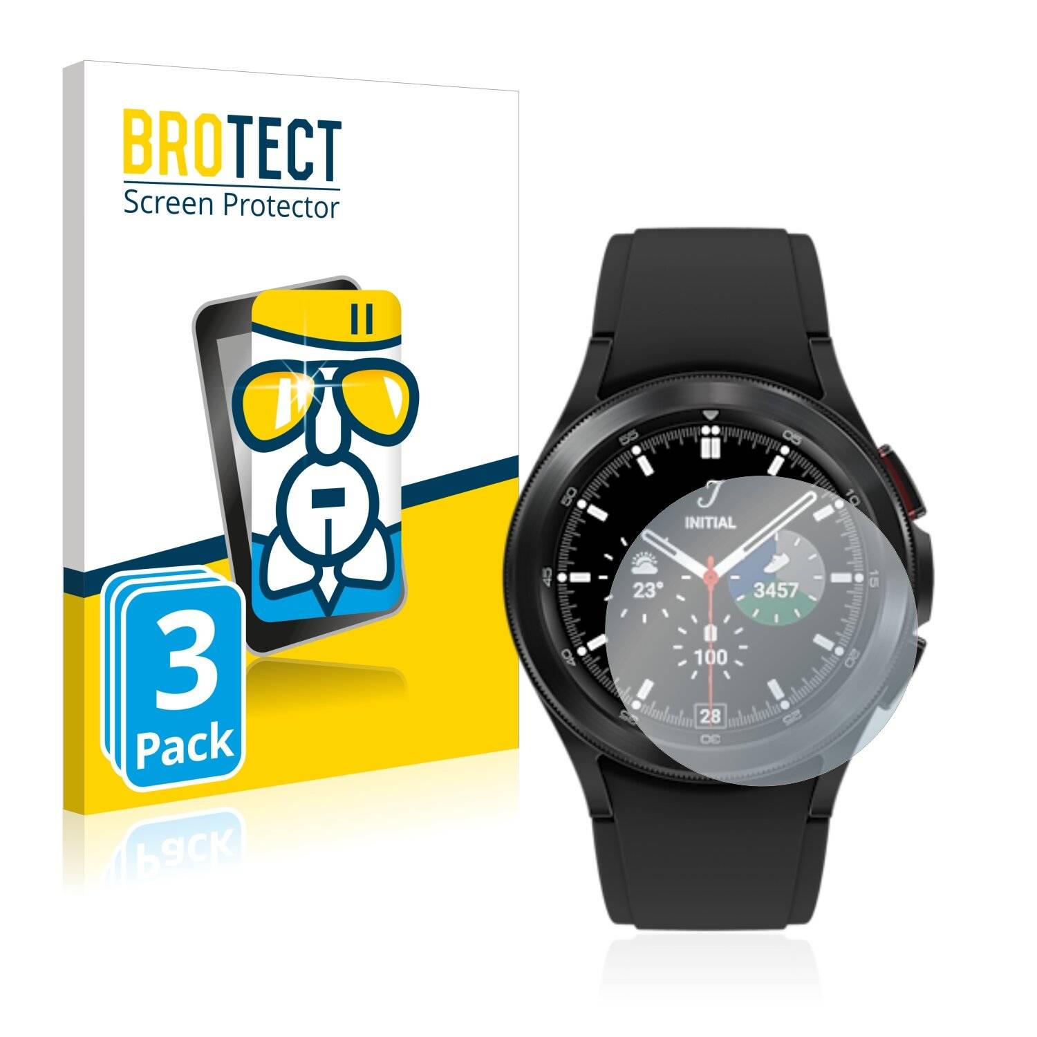 3x BROTECT AirGlass Schutzglas Folie für Samsung Galaxy Watch 4 Classic