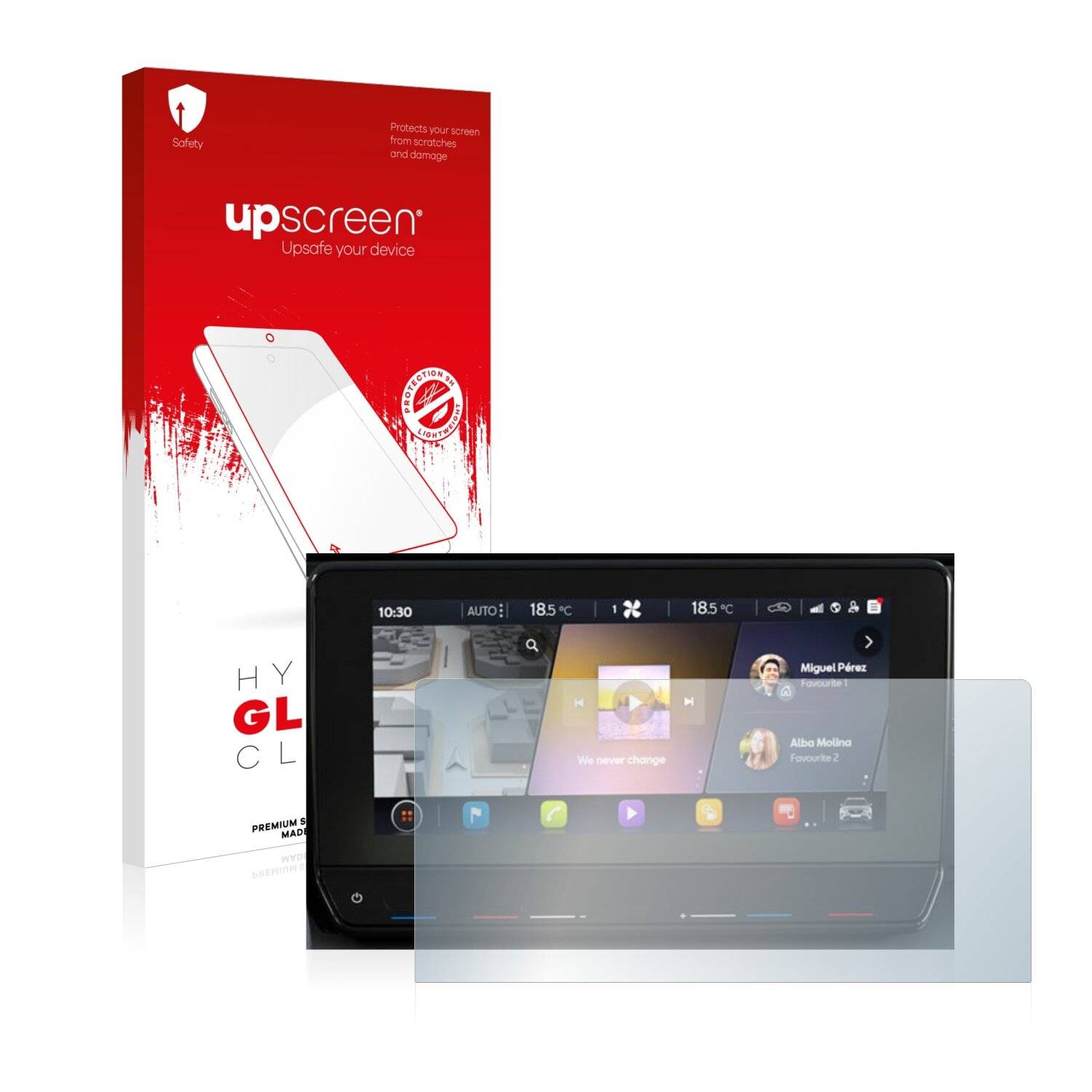 upscreen Hybrid Glass Clear Premium Schutzglas Folie für Cupra Formentor 2021 Infotainment