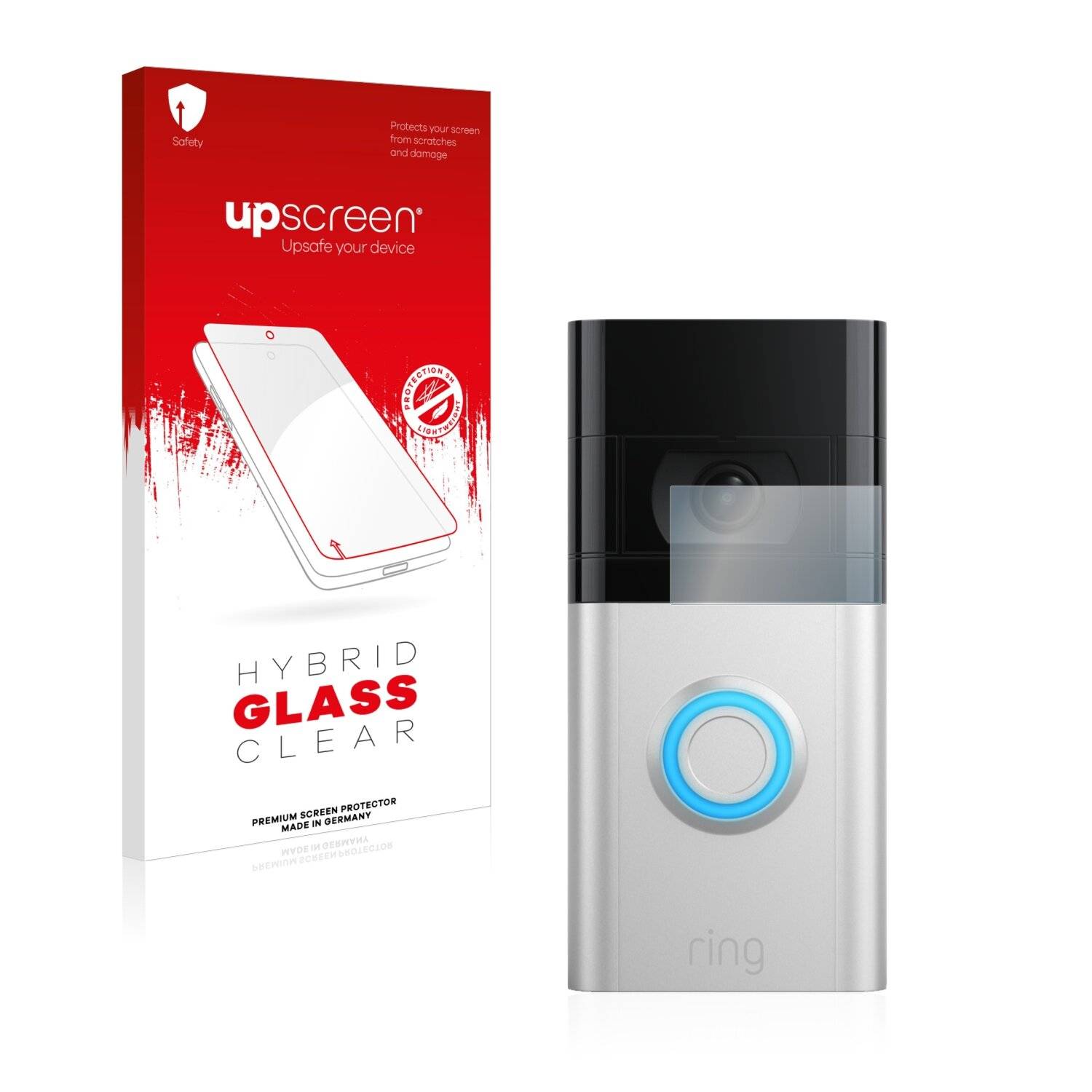 upscreen Hybrid Glass Clear Premium Schutzglas Folie für Ring Video Doorbell