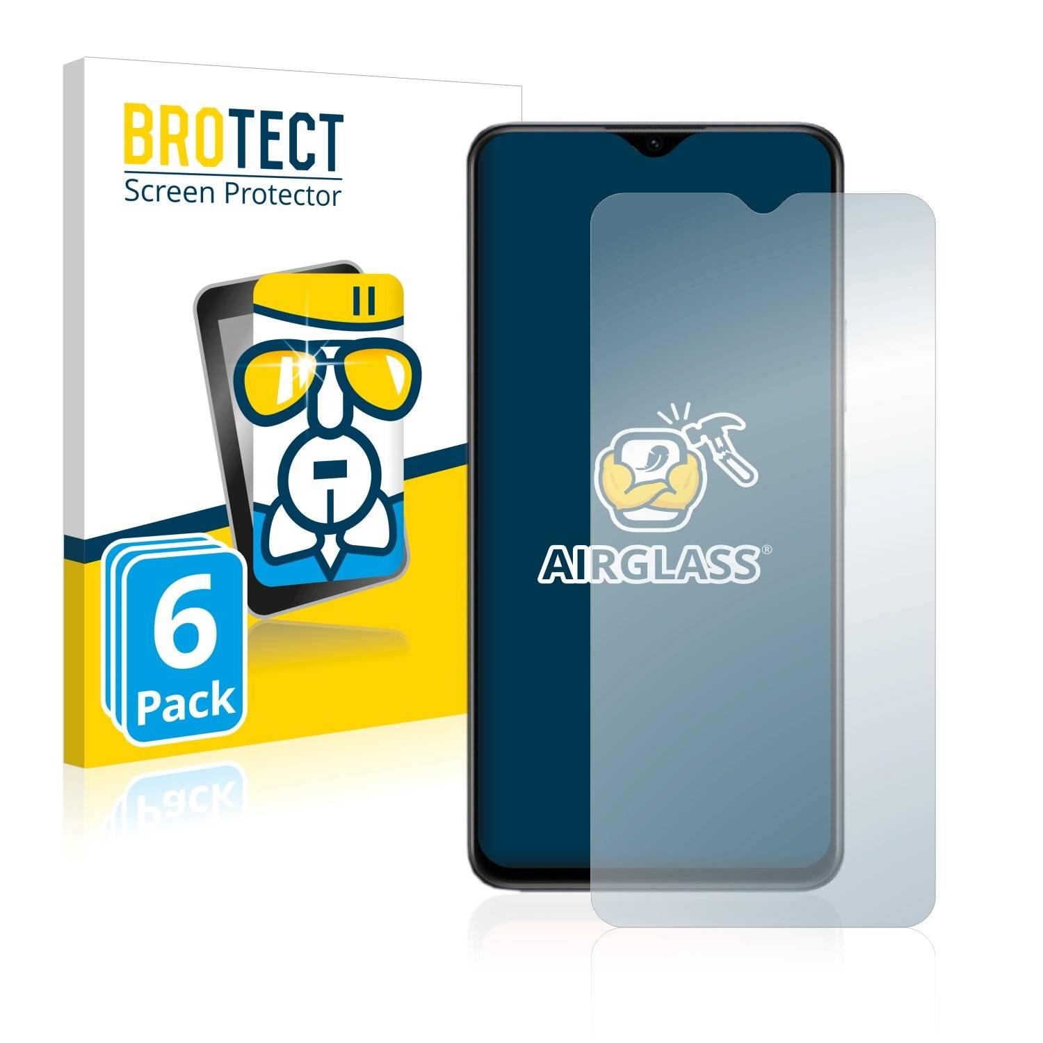 6x BROTECT AirGlass Schutzglas Folie für Vivo