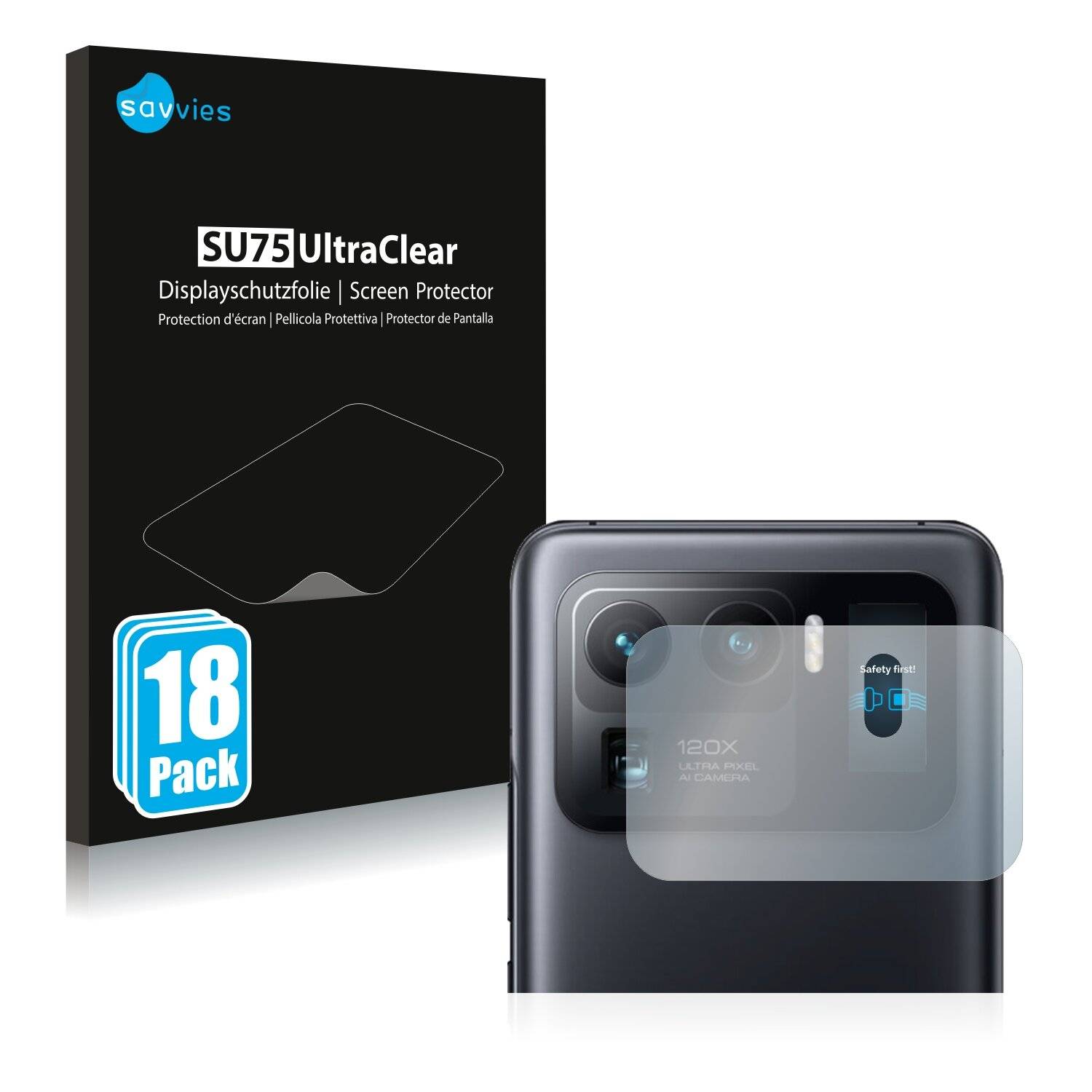 18x Savvies SU75 Displayschutzfolie für Xiaomi Mi 11 Ultra (NUR