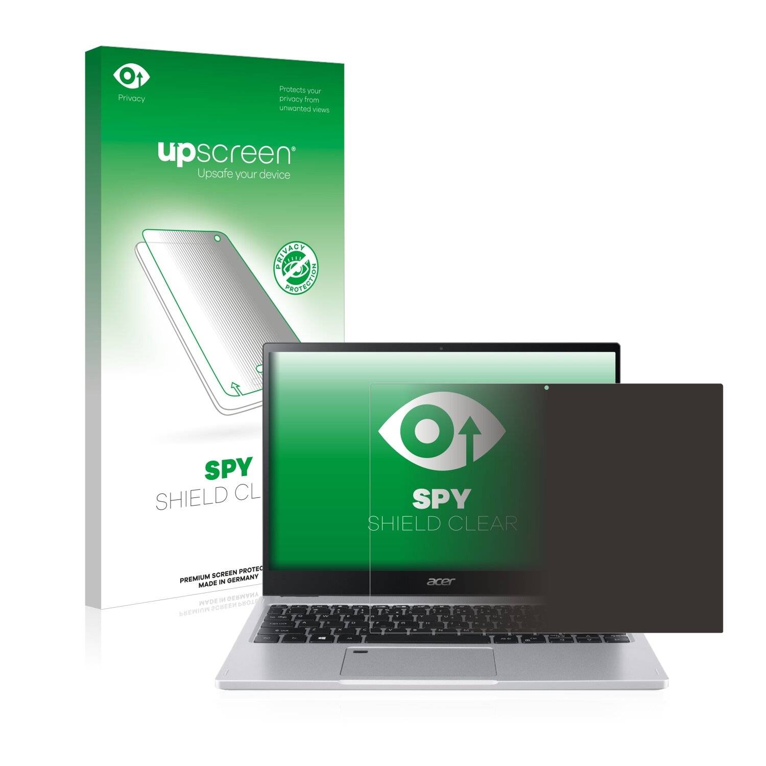 upscreen Spy Shield Clear Premium Blickschutzfolie für Acer Spin 3