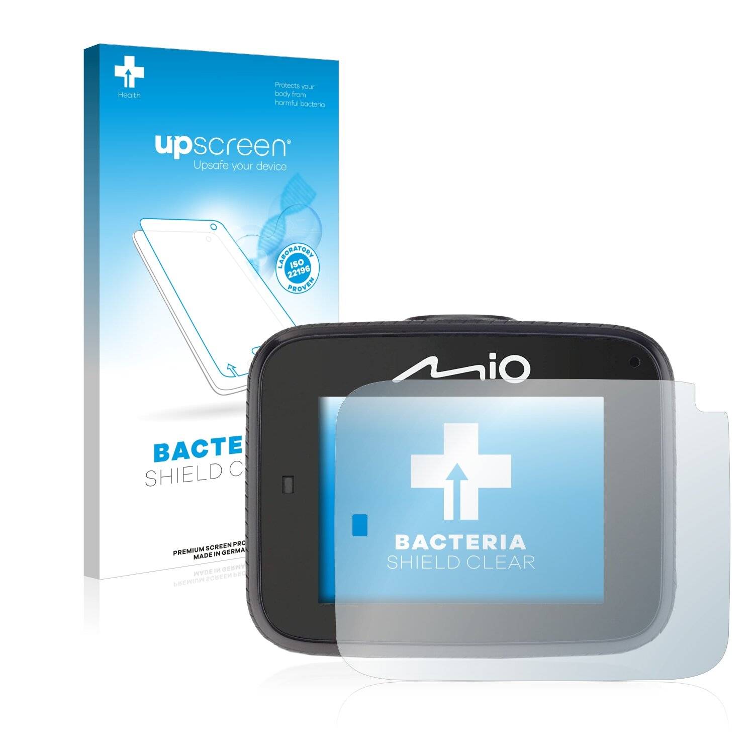 upscreen Bacteria Shield Clear Premium Antibakterielle Displayschutzfolie für Mitac Mio