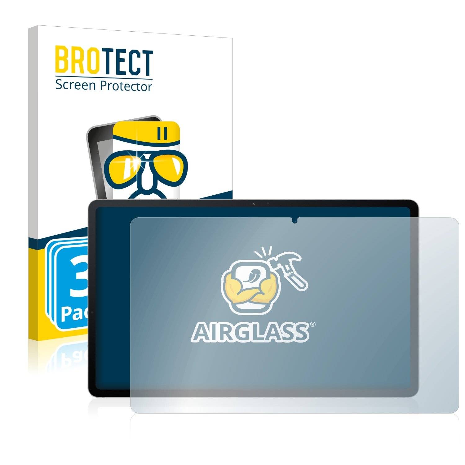 3x BROTECT AirGlass Schutzglas Folie für Samsung Galaxy Tab S7 FE (im