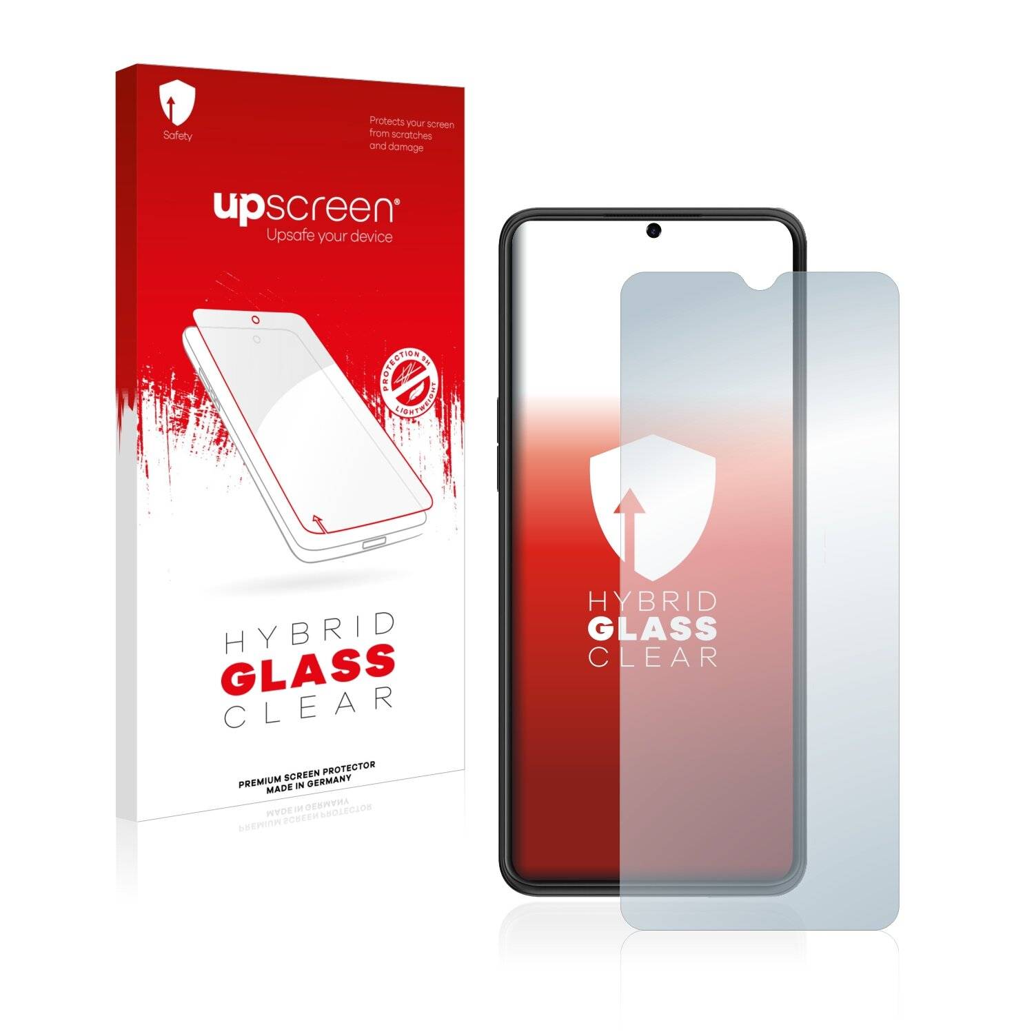 upscreen Hybrid Glass Clear Premium Schutzglas Folie für T-Mobile Revvl V+