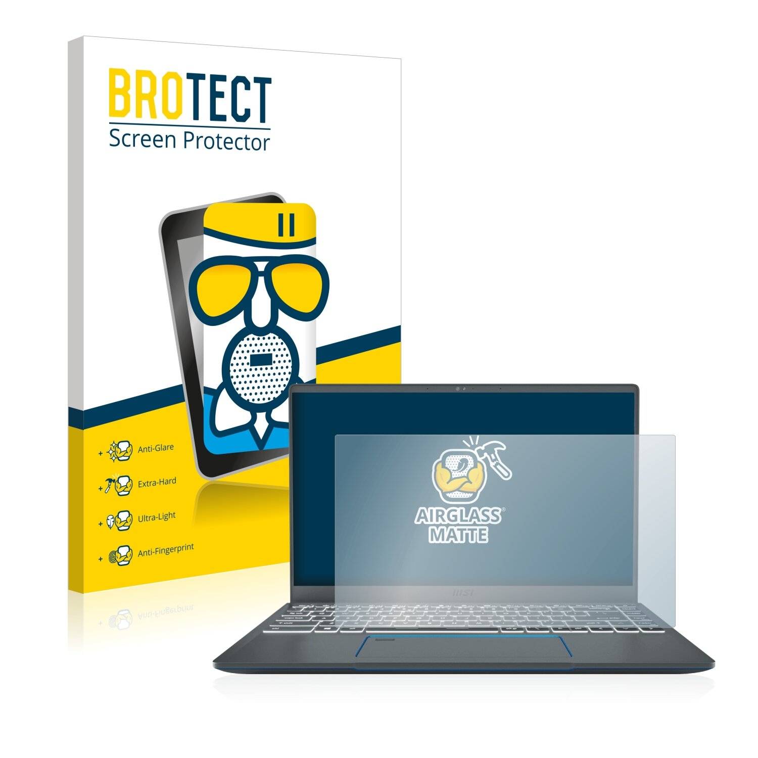 BROTECT AirGlass Matte Schutzglas Folie für MSI Prestige 14