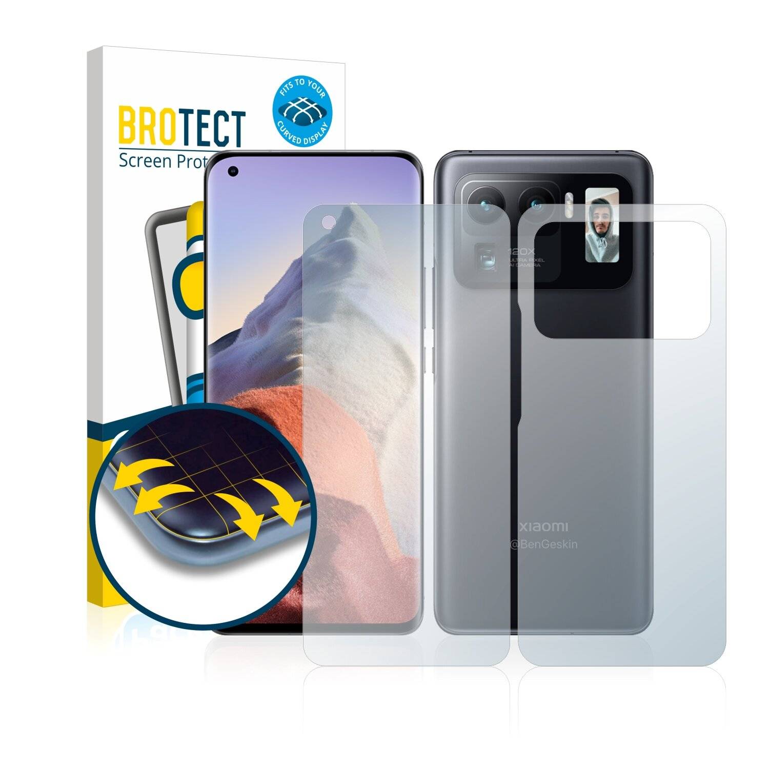2x BROTECT Flex Matte Full-Cover Displayschutzfolie für Xiaomi Mi 11 Ultra (Vorder +