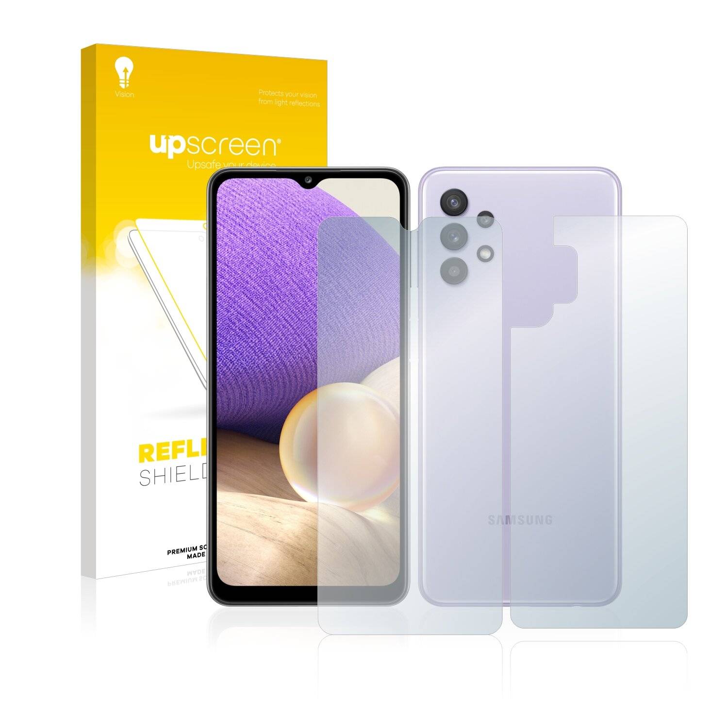 upscreen Reflection Shield Matte Premium Displayschutzfolie für Samsung Galaxy A32 (Vorder +