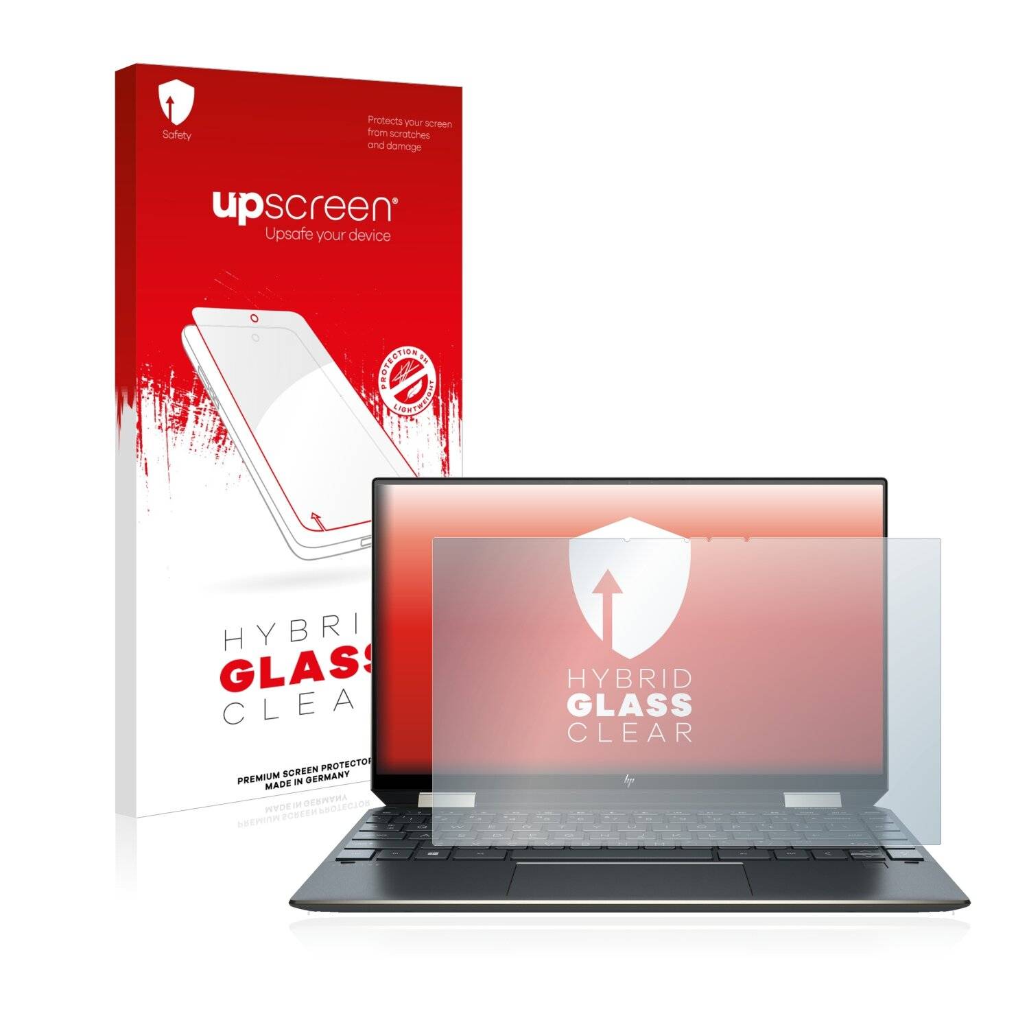 upscreen Hybrid Glass Clear Premium Schutzglas Folie für HP Spectre x360