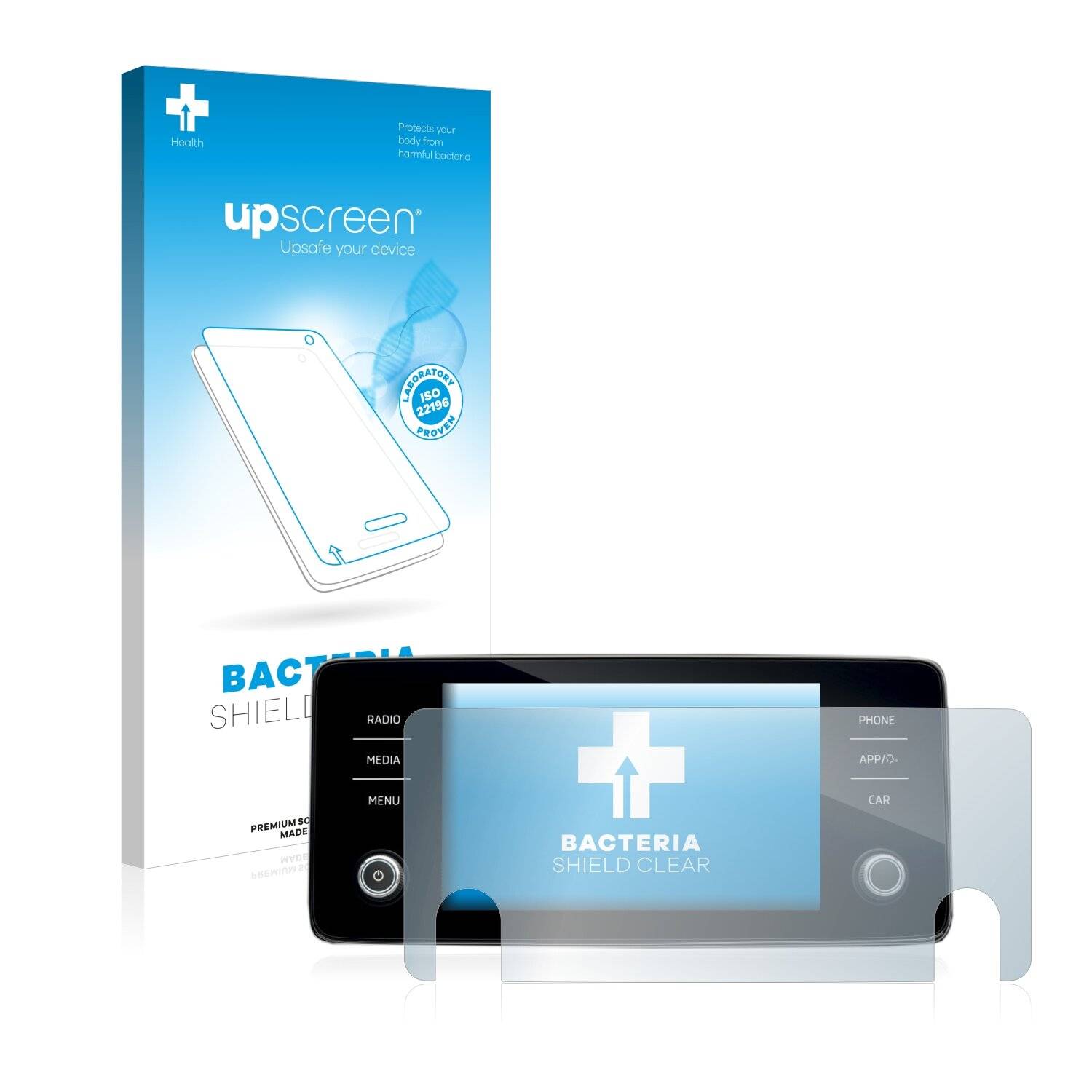 upscreen Bacteria Shield Clear Premium Antibakterielle Displayschutzfolie für Skoda Bolero