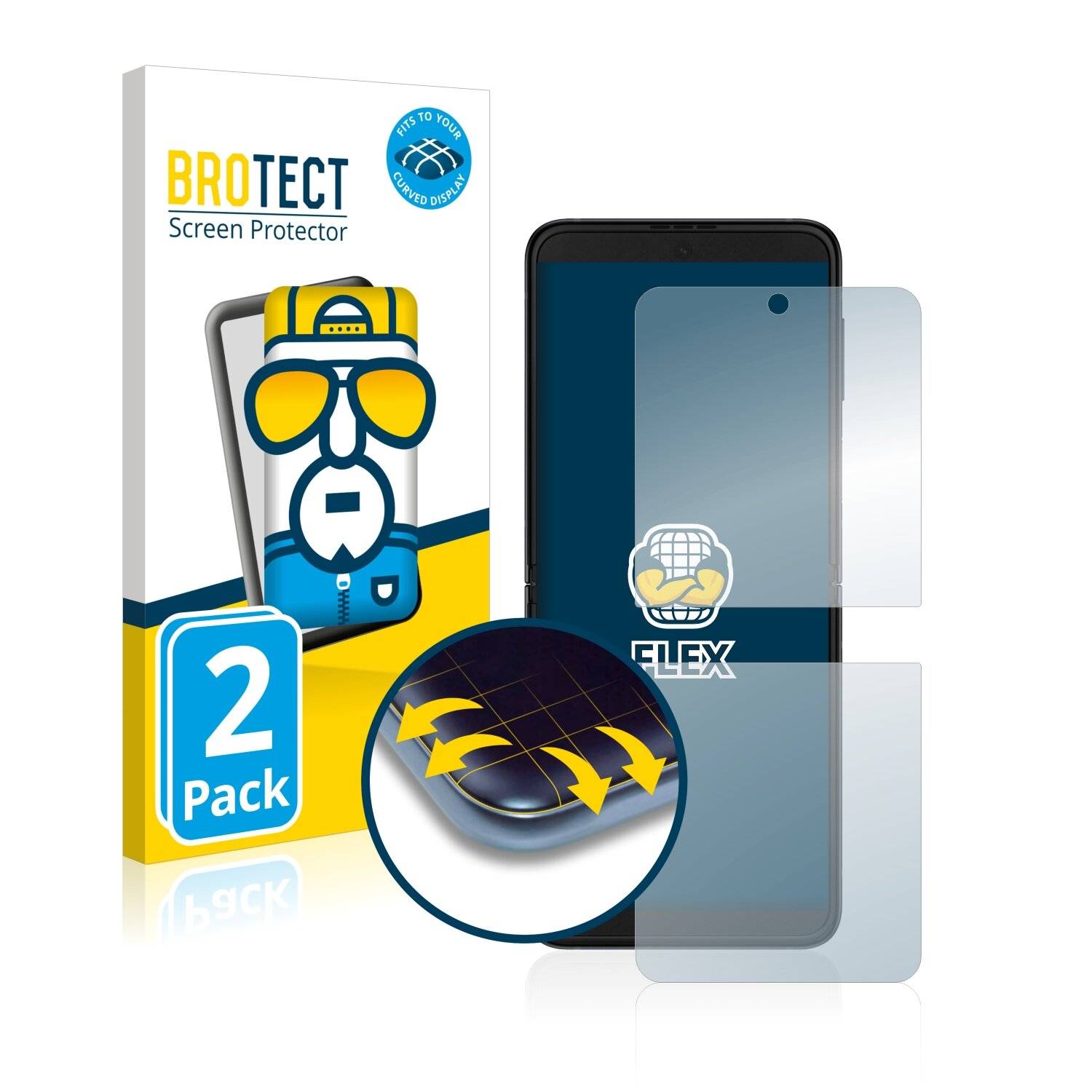 2x BROTECT Flex Full-Cover Displayschutzfolie für Samsung Galaxy Z Flip 3