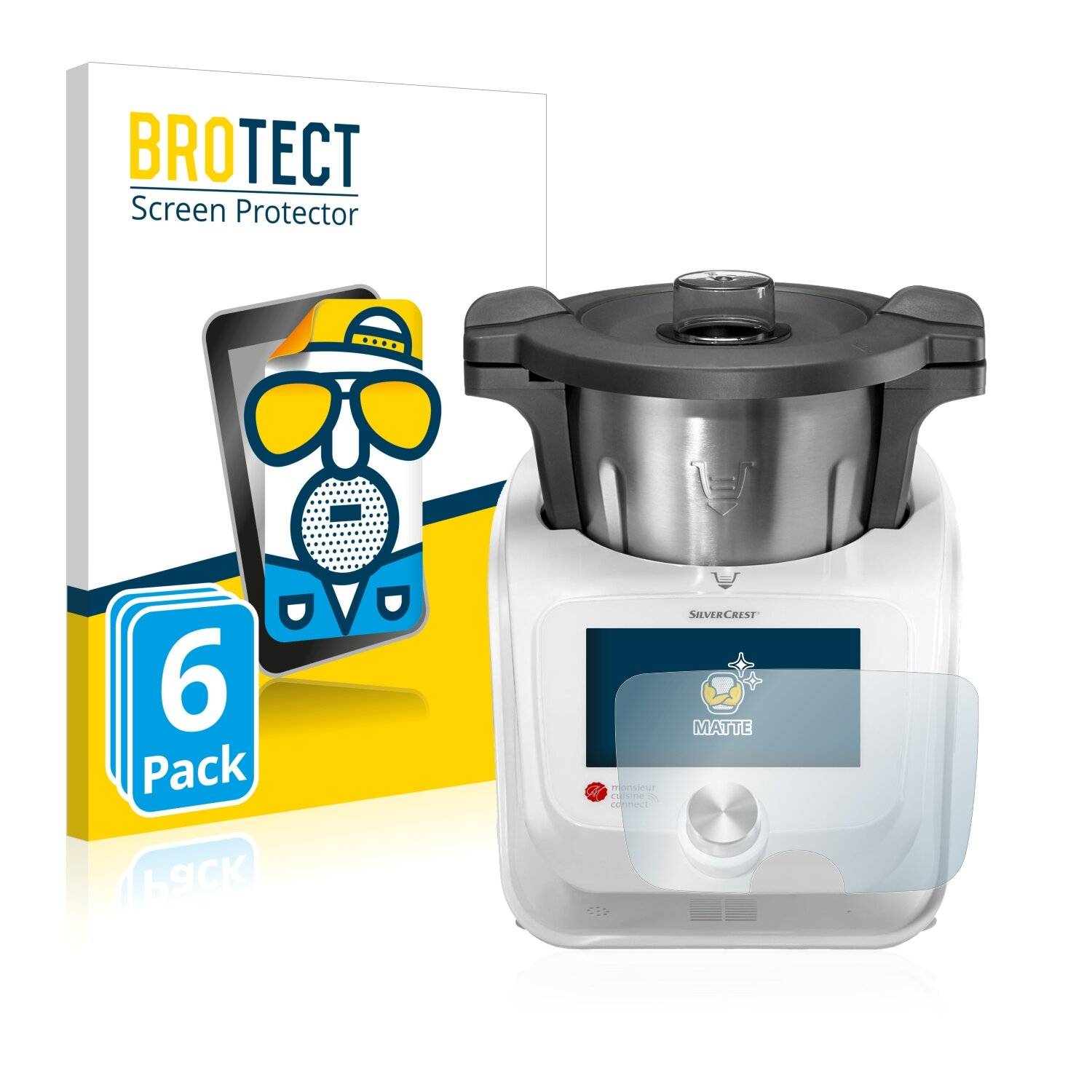 6x BROTECT Matte Displayschutzfolie für SilverCrest Monsieur Cuisine Connect - Entspiegelt,