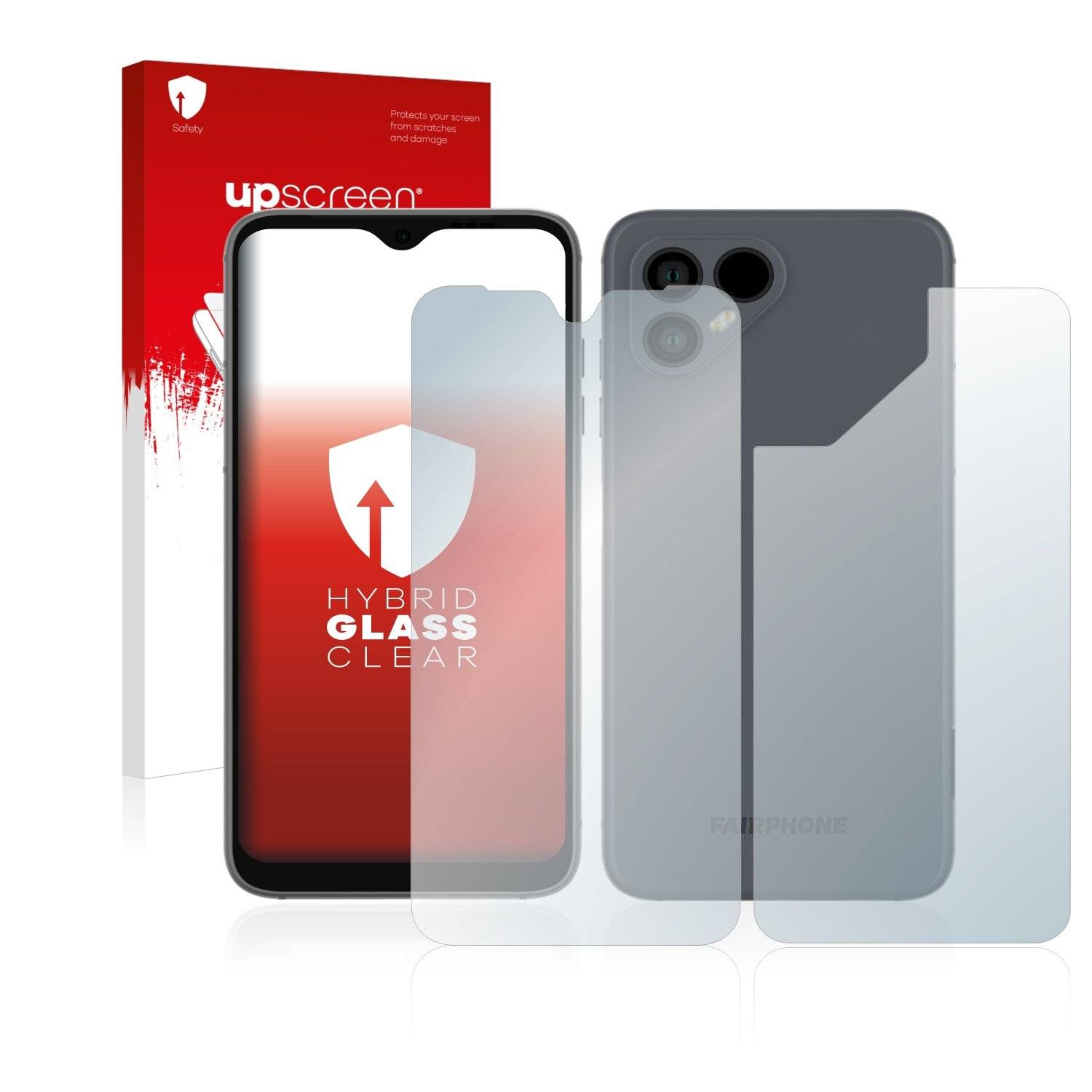upscreen Hybrid Glass Clear Premium Schutzglas Folie für Fairphone 4 (Vorder +